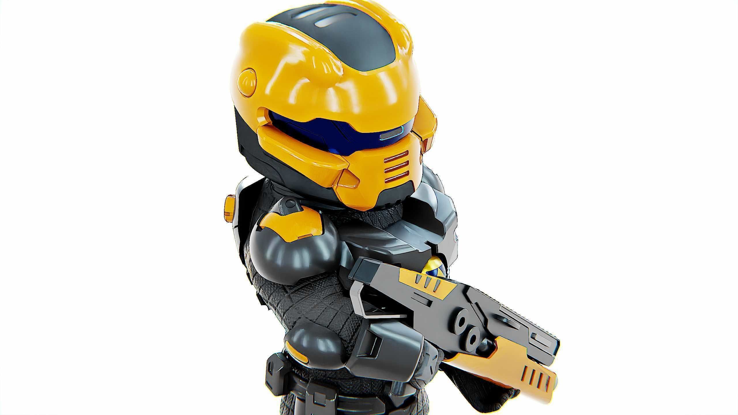 CYBER SOLDIER XC-10 Rigged for Unreal Engine - Unity - MIXAMO 3D model_23