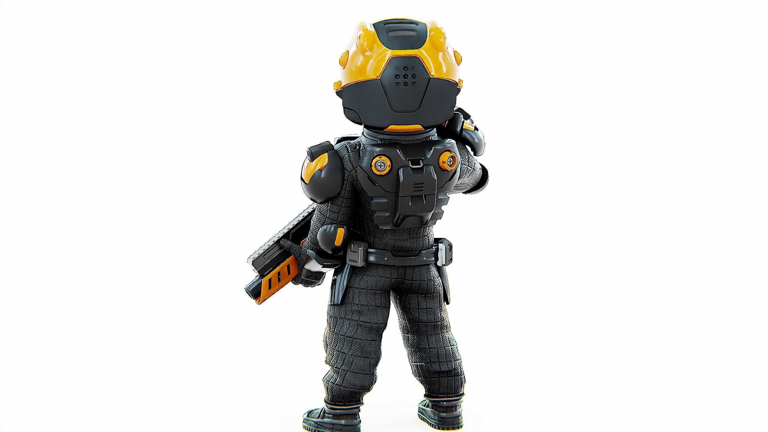 CYBER SOLDIER XC-10 Rigged for Unreal Engine - Unity - MIXAMO 3D model_13