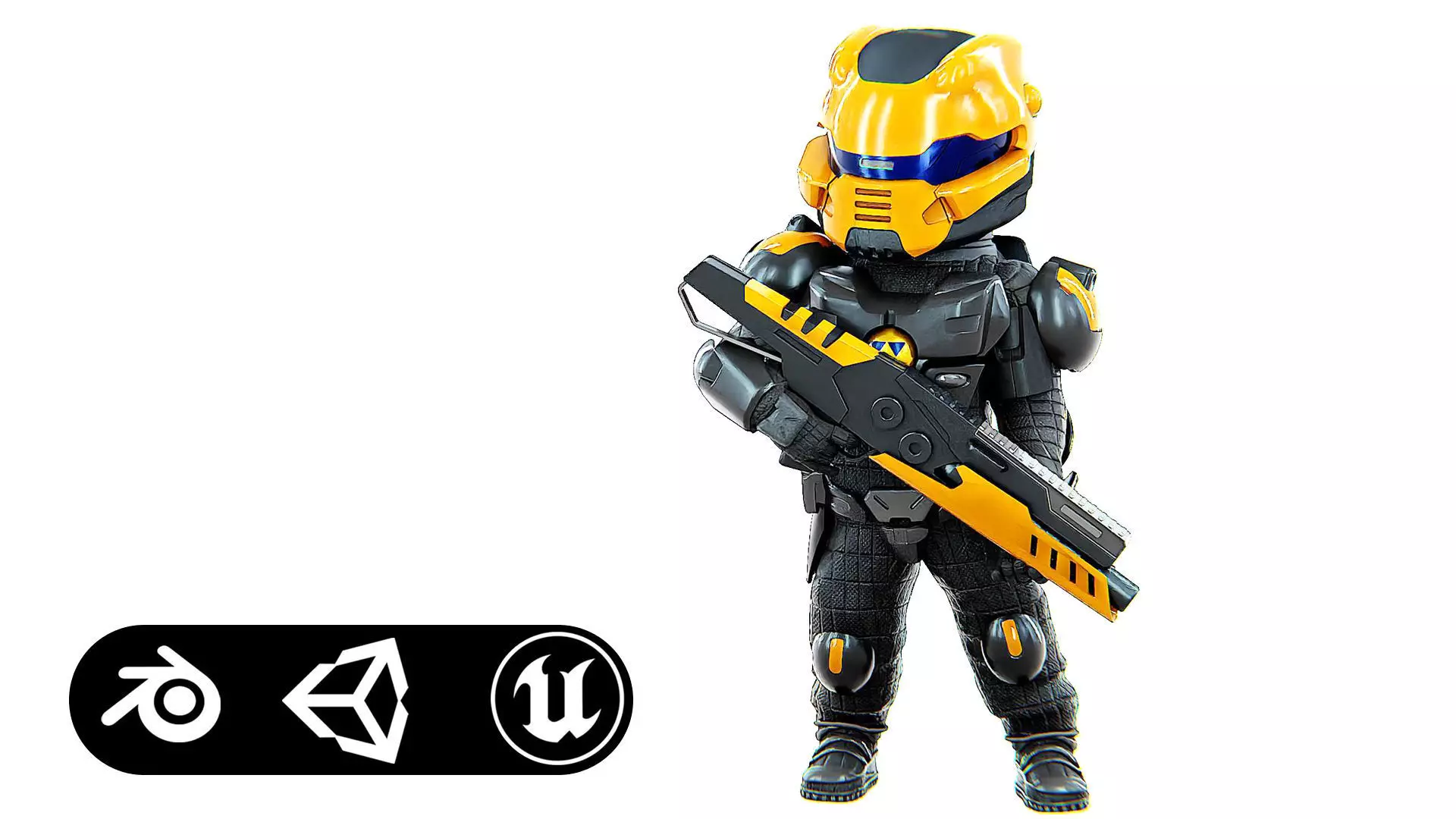 CYBER SOLDIER XC-10 Rigged for Unreal Engine - Unity - MIXAMO 3D model_0