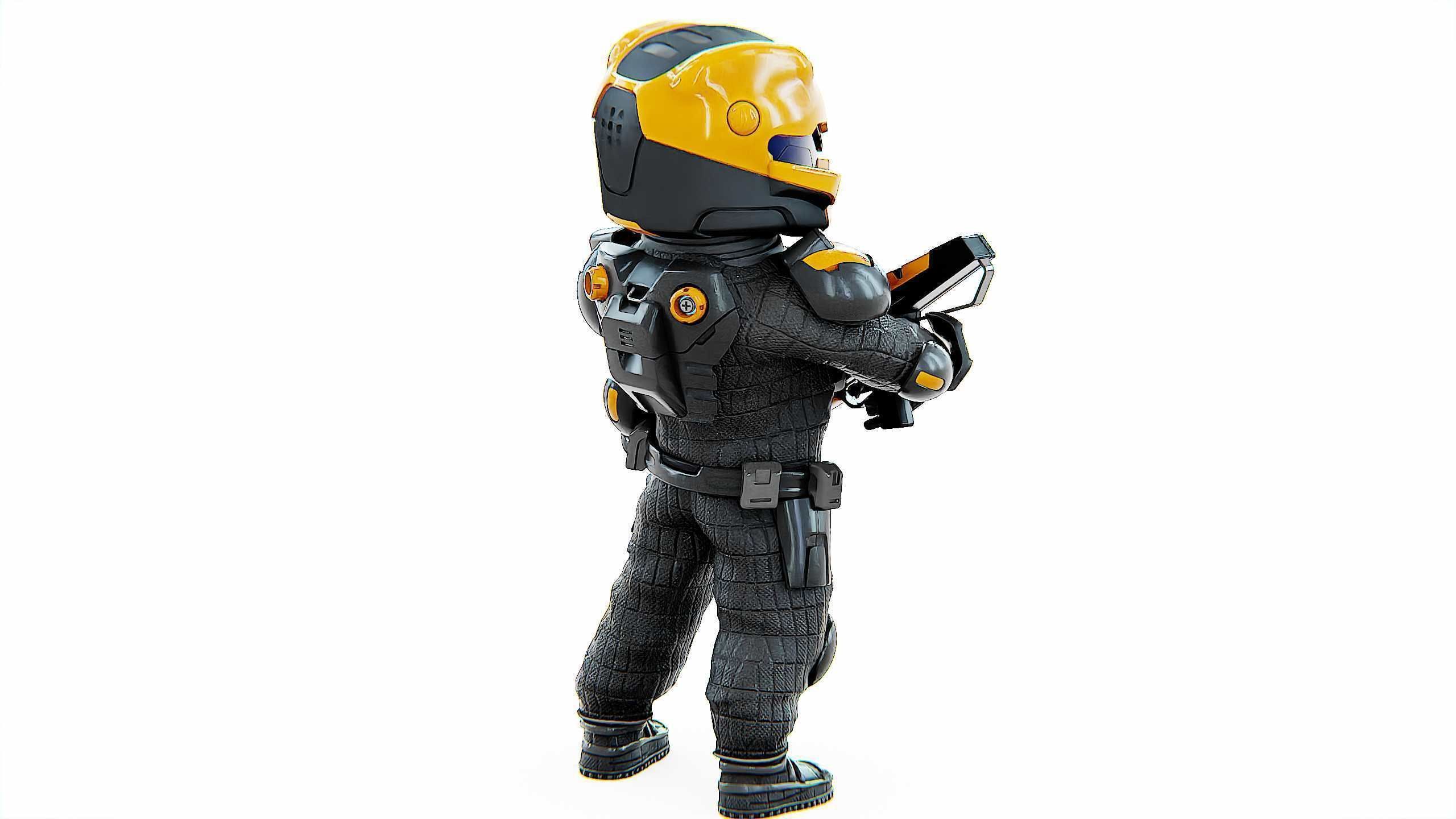 CYBER SOLDIER XC-10 Rigged for Unreal Engine - Unity - MIXAMO 3D model_9