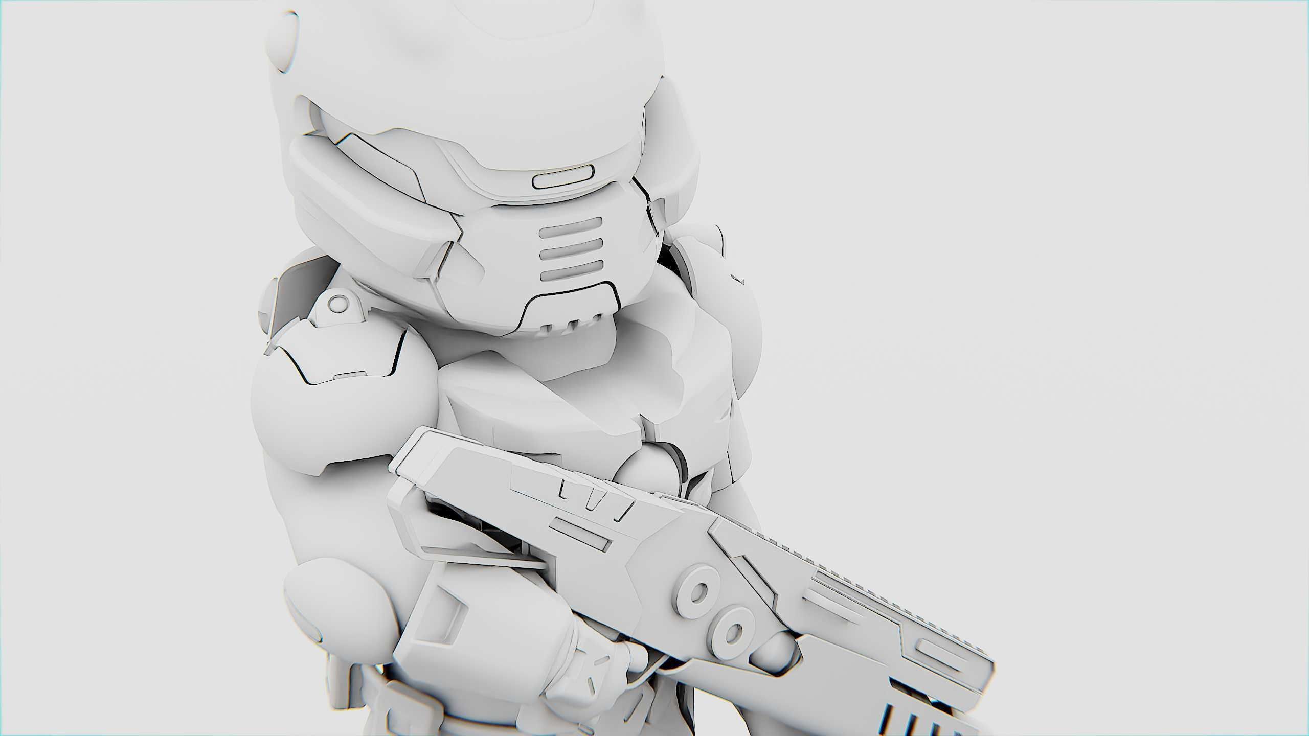 CYBER SOLDIER XC-10 Rigged for Unreal Engine - Unity - MIXAMO 3D model_34