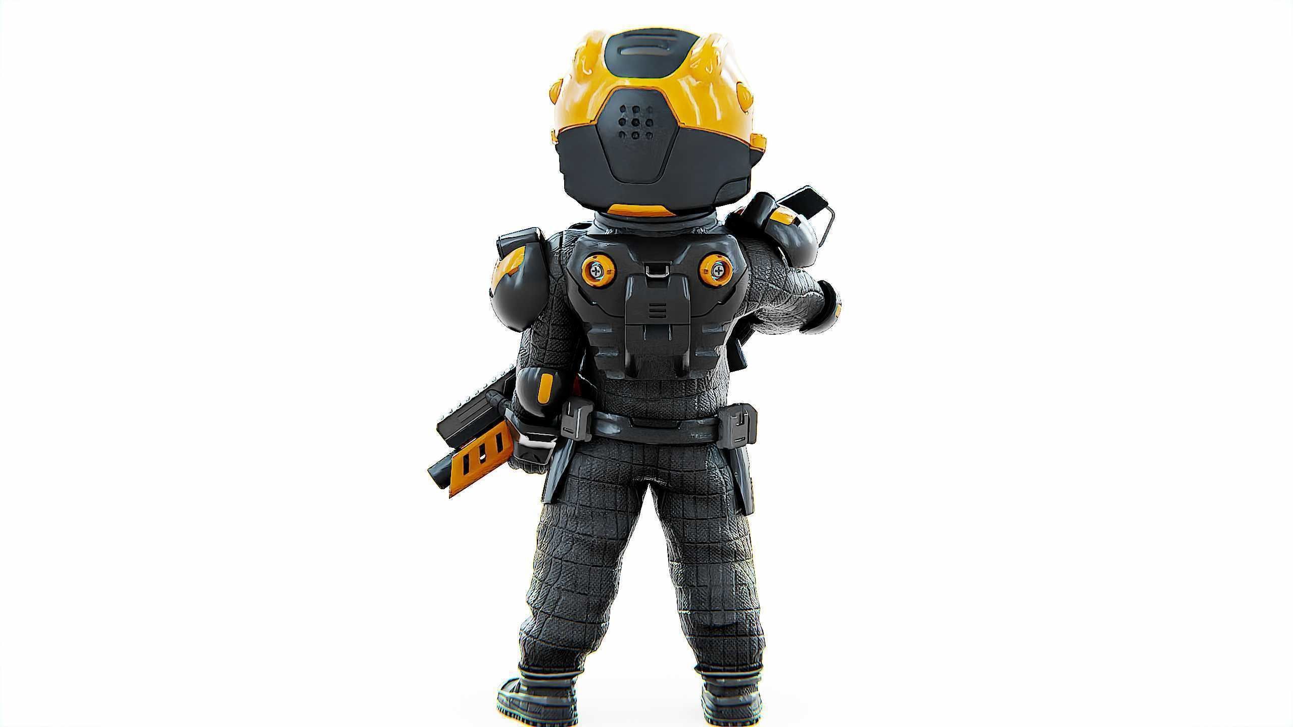 CYBER SOLDIER XC-10 Rigged for Unreal Engine - Unity - MIXAMO 3D model_12