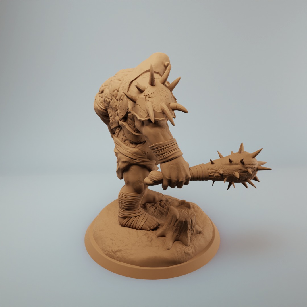 Ogre warriors three variations dnd mini pre supported 3D print model_4