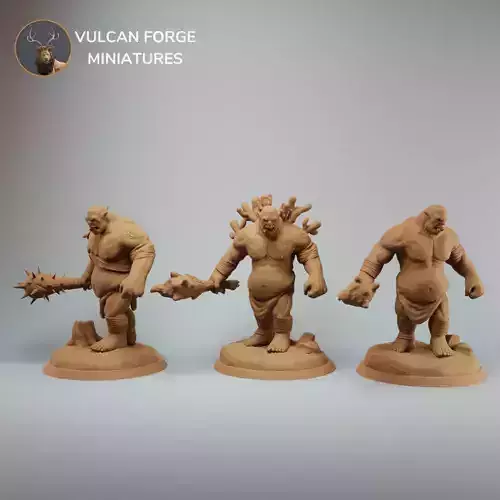 Ogre warriors three variations dnd mini pre supported