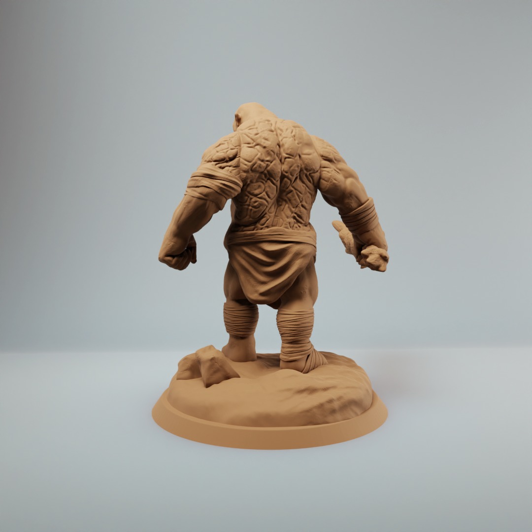 Ogre warriors three variations dnd mini pre supported 3D print model_6