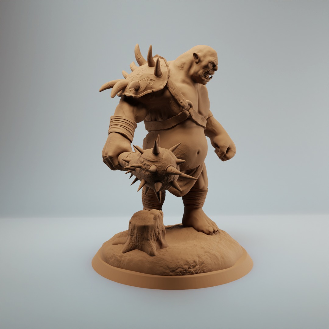 Ogre warriors three variations dnd mini pre supported 3D print model_3