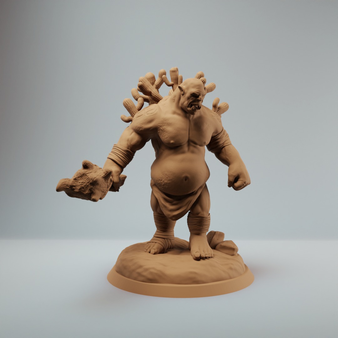 Ogre warriors three variations dnd mini pre supported 3D print model_2