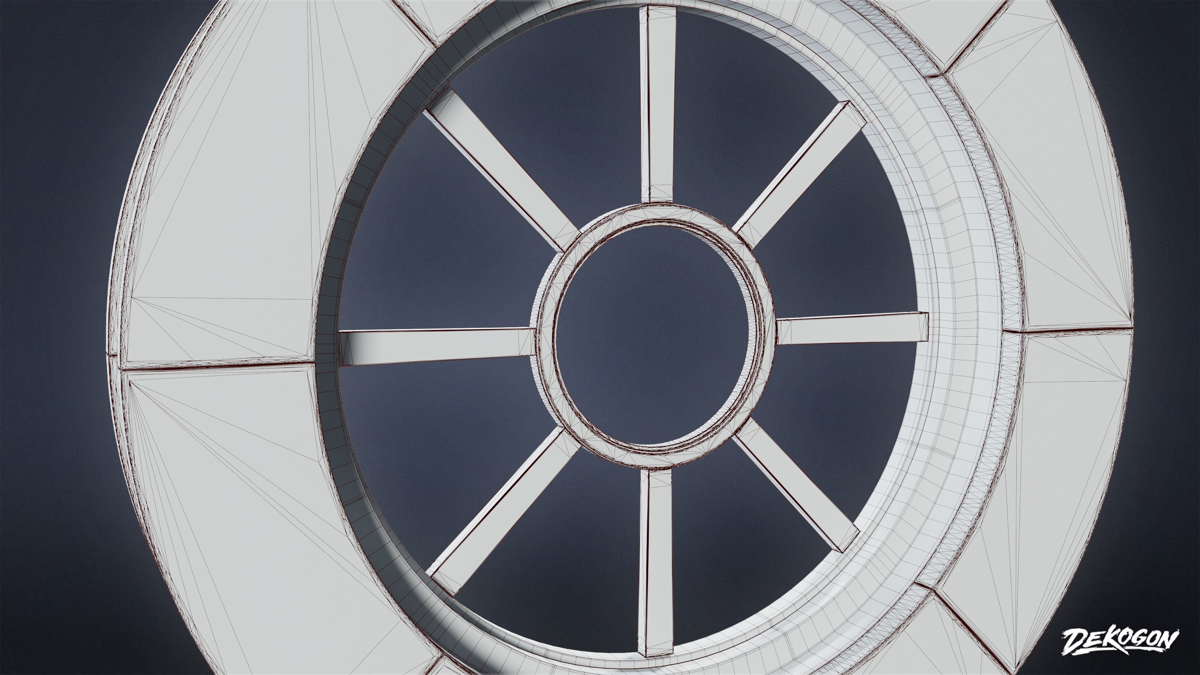 VICTORIAN - Round Window 01 - LOW POLY AND NANITE Low-poly 3D model_6