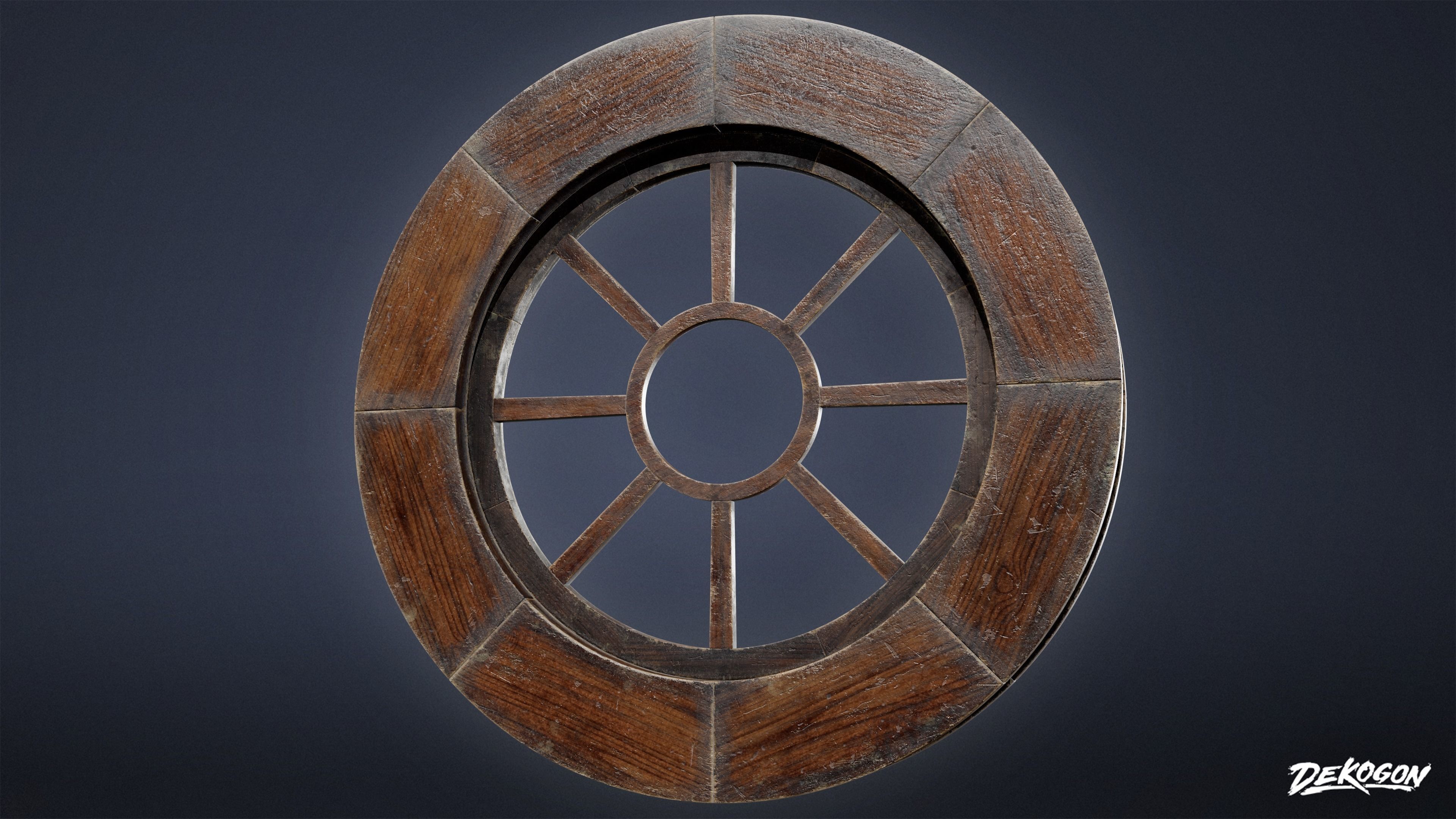 VICTORIAN - Round Window 01 - LOW POLY AND NANITE Low-poly 3D model_1
