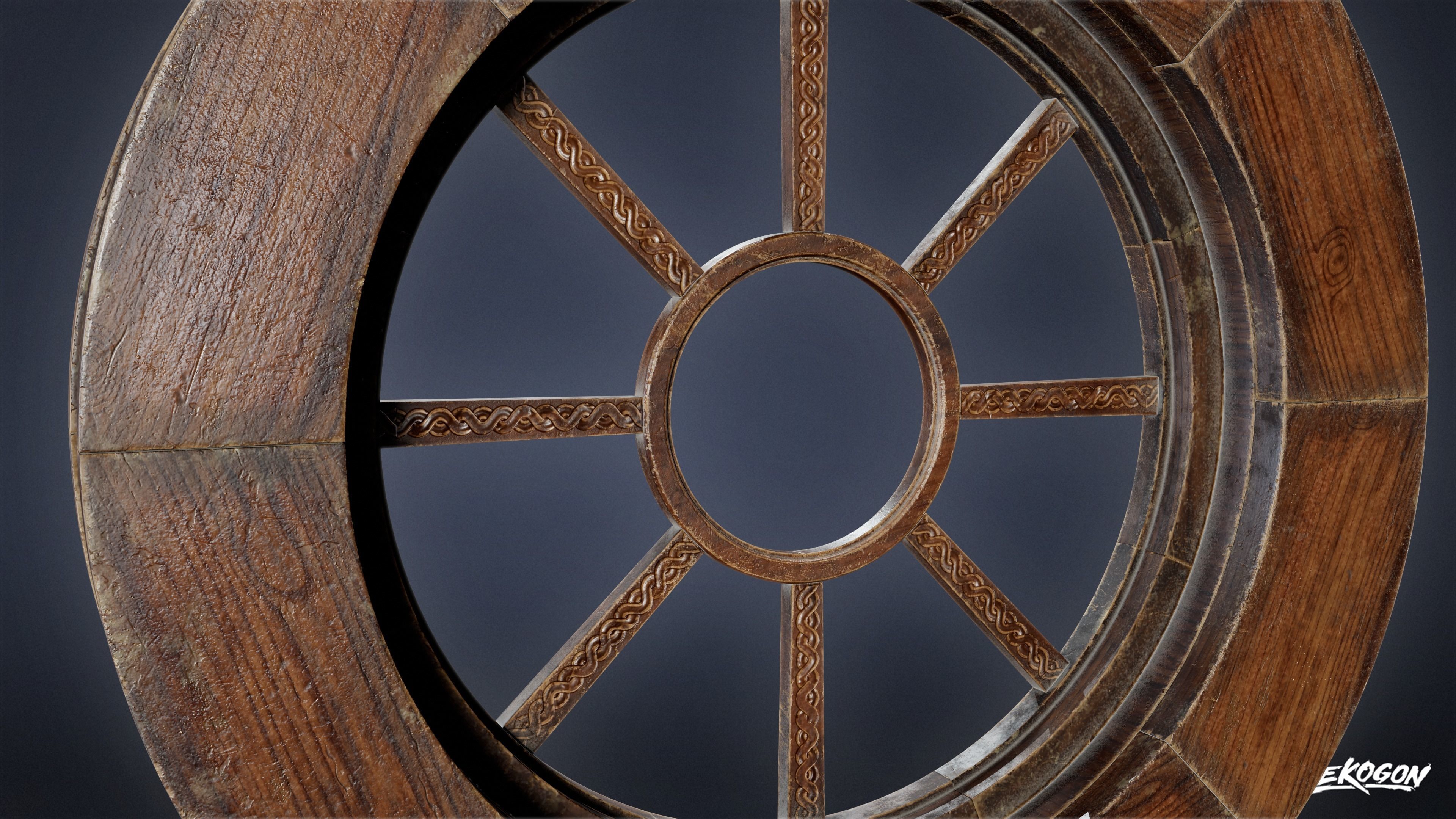 VICTORIAN - Round Window 01 - LOW POLY AND NANITE Low-poly 3D model_5