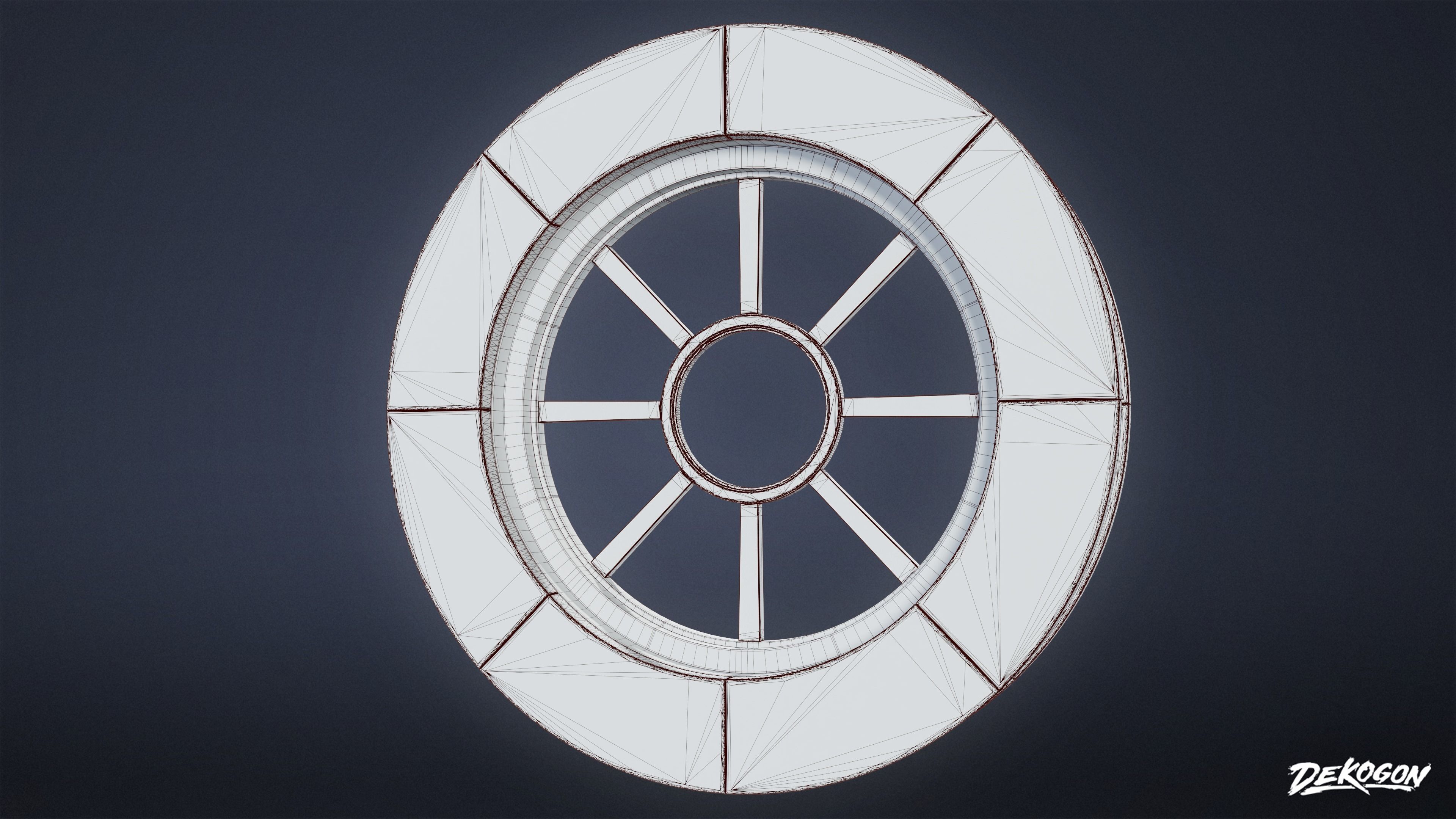 VICTORIAN - Round Window 01 - LOW POLY AND NANITE Low-poly 3D model_7