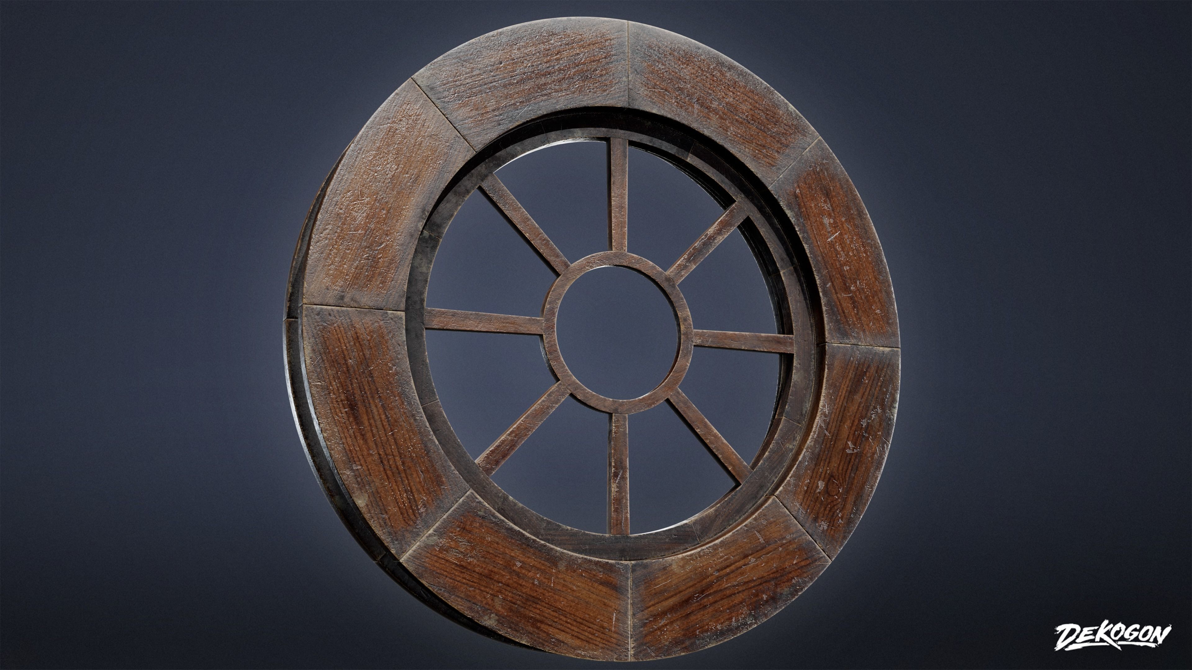 VICTORIAN - Round Window 01 - LOW POLY AND NANITE Low-poly 3D model_2