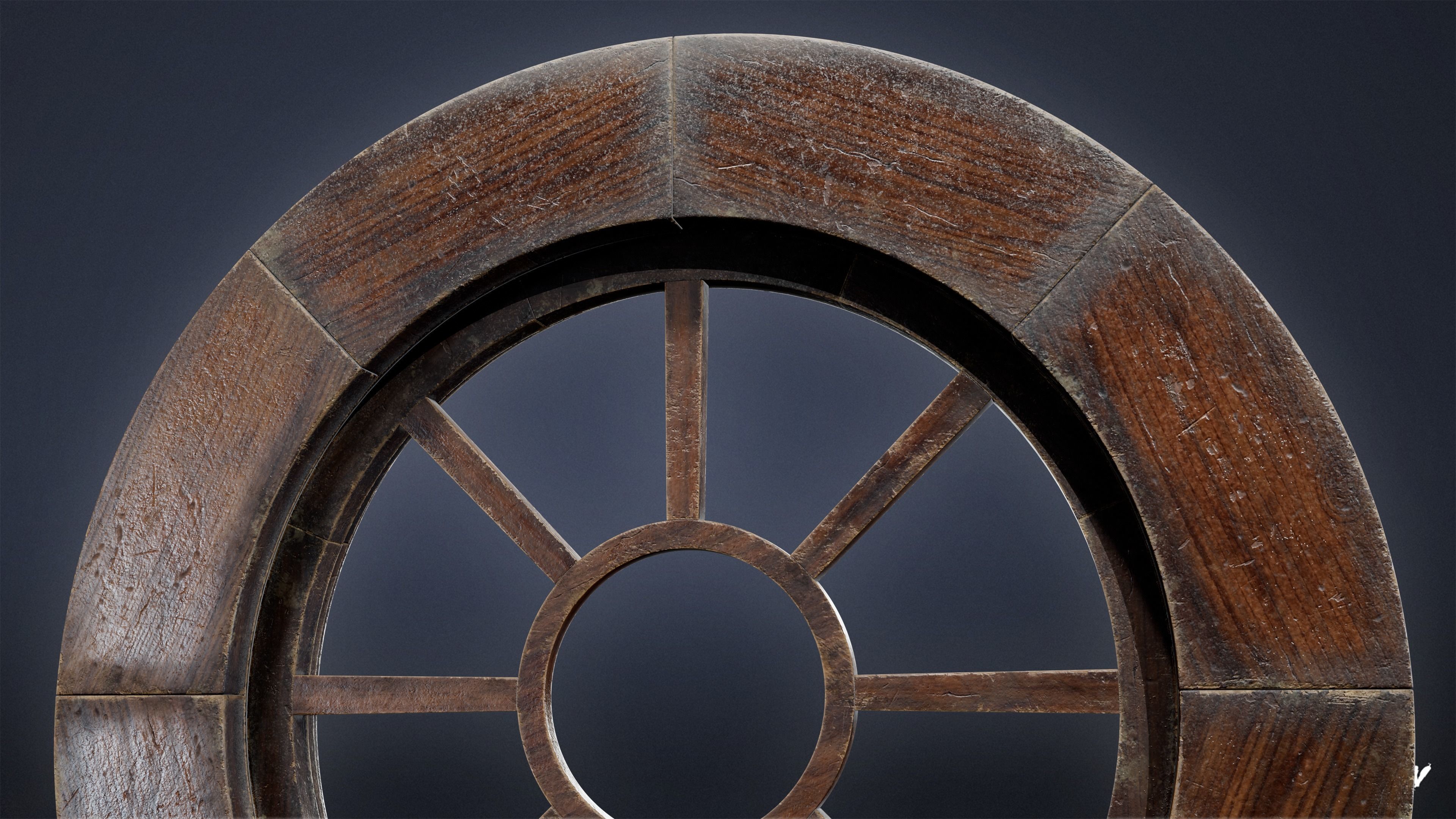 VICTORIAN - Round Window 01 - LOW POLY AND NANITE Low-poly 3D model_3