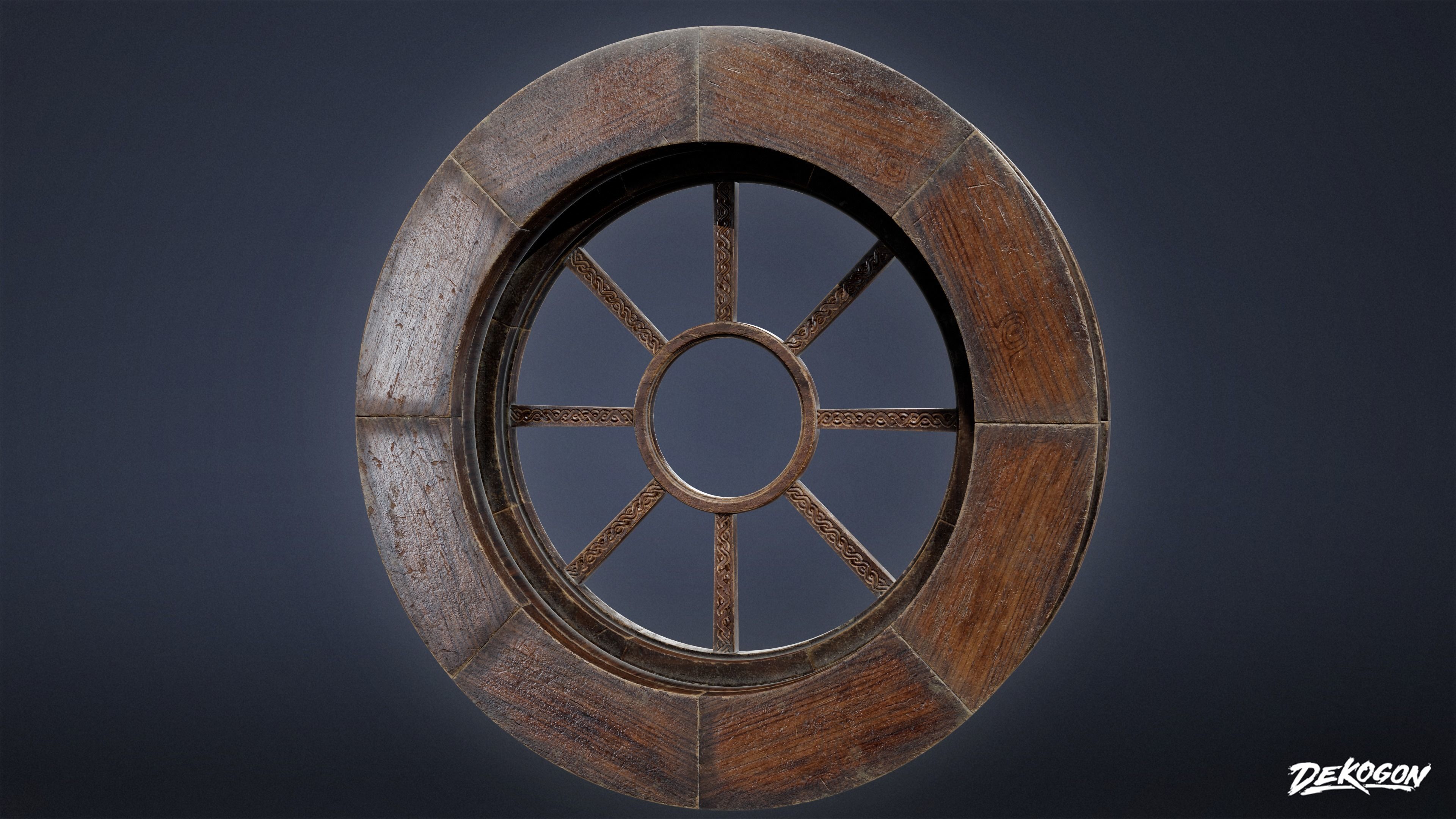 VICTORIAN - Round Window 01 - LOW POLY AND NANITE Low-poly 3D model_4