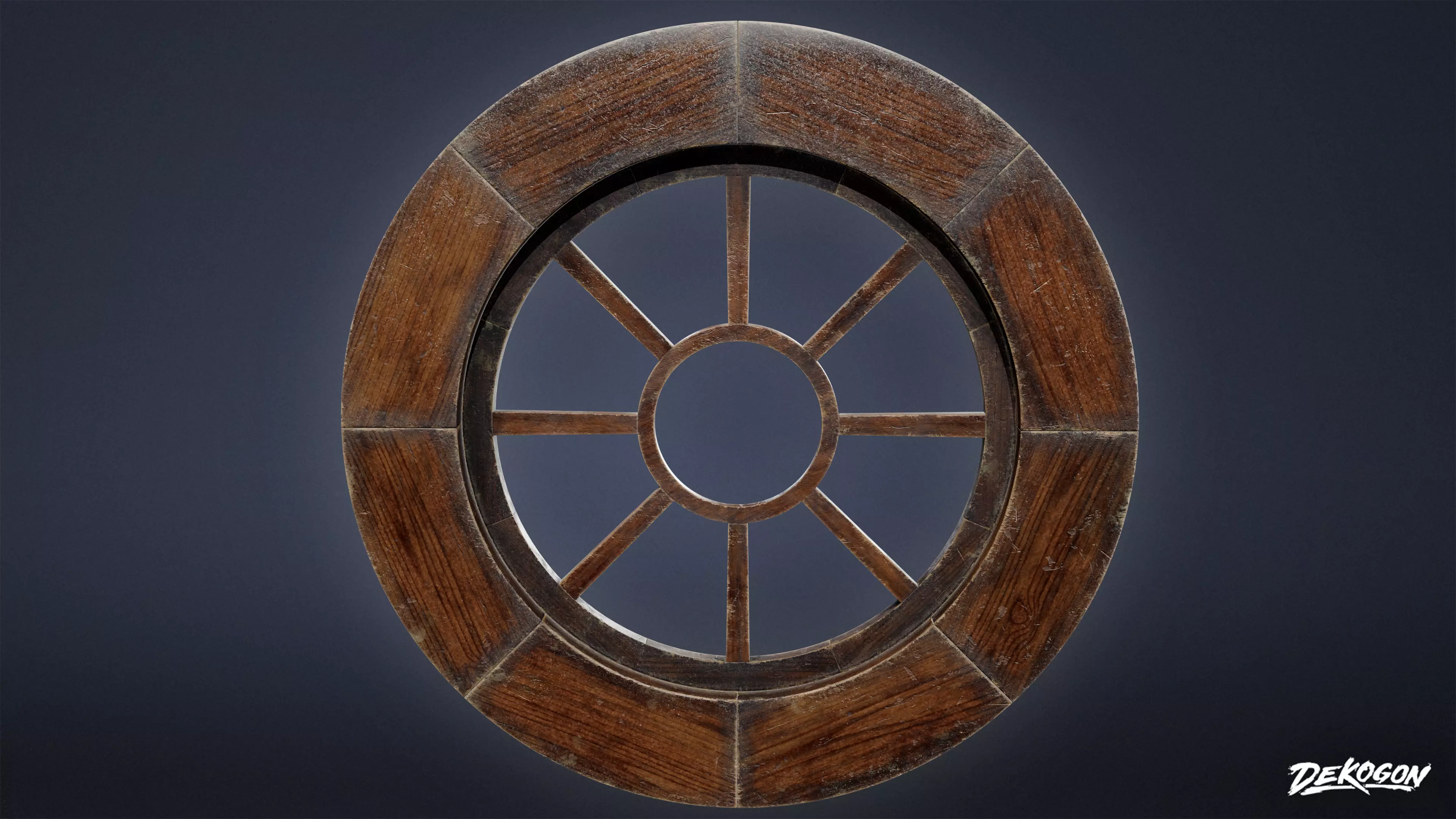 VICTORIAN - Round Window 01 - LOW POLY AND NANITE Low-poly 3D model_0