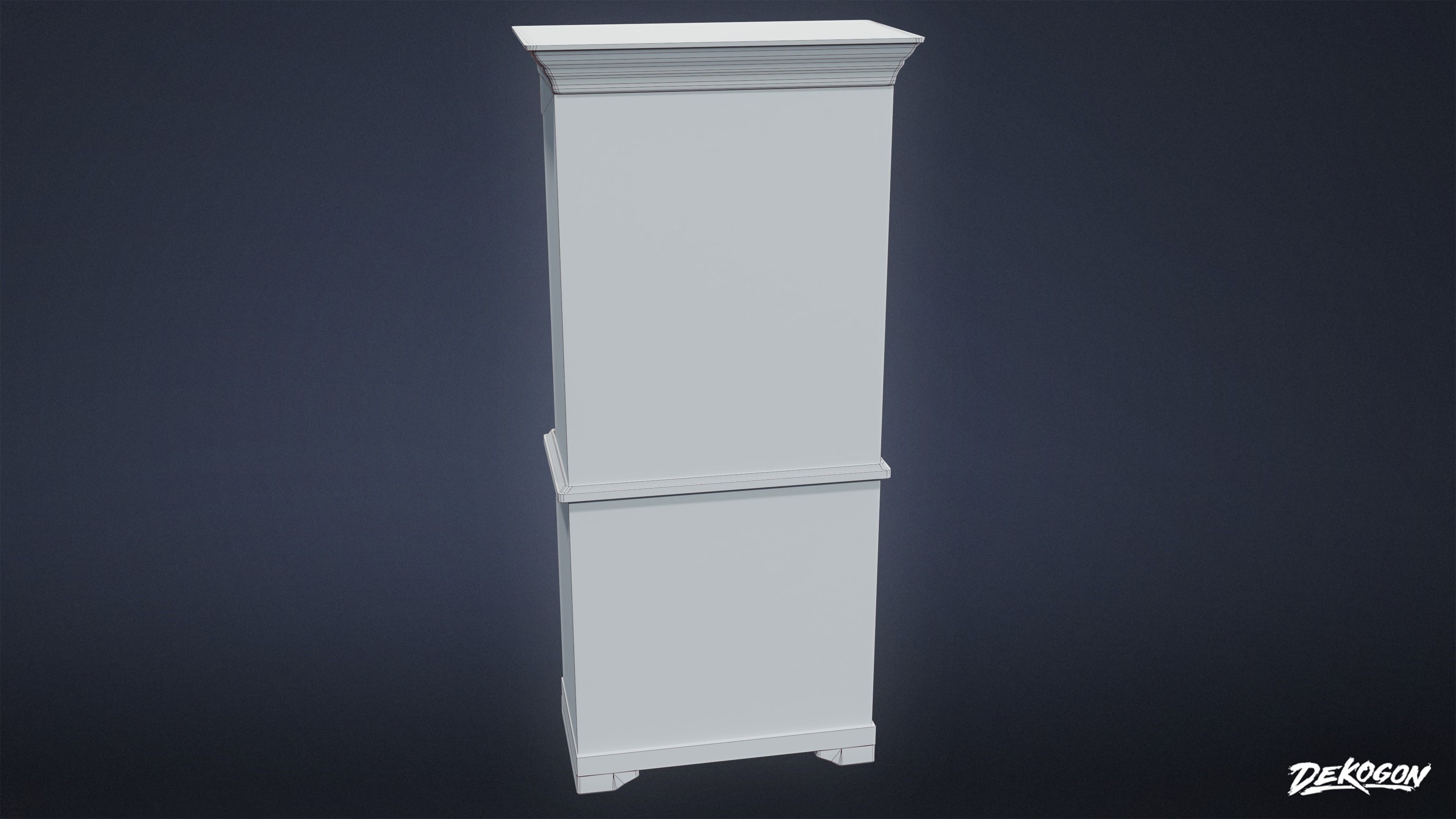 VICTORIAN - Shelf Victorian 01 - LOW POLY AND NANITE Low-poly 3D model_9