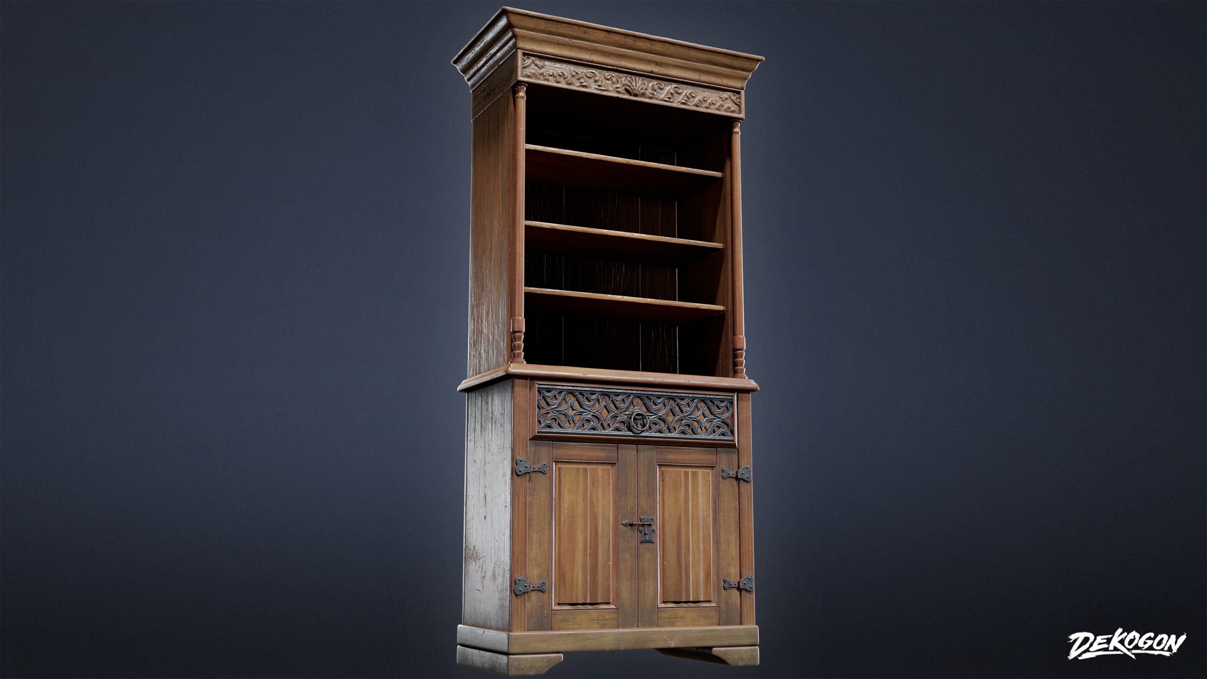 VICTORIAN - Shelf Victorian 01 - LOW POLY AND NANITE Low-poly 3D model_4