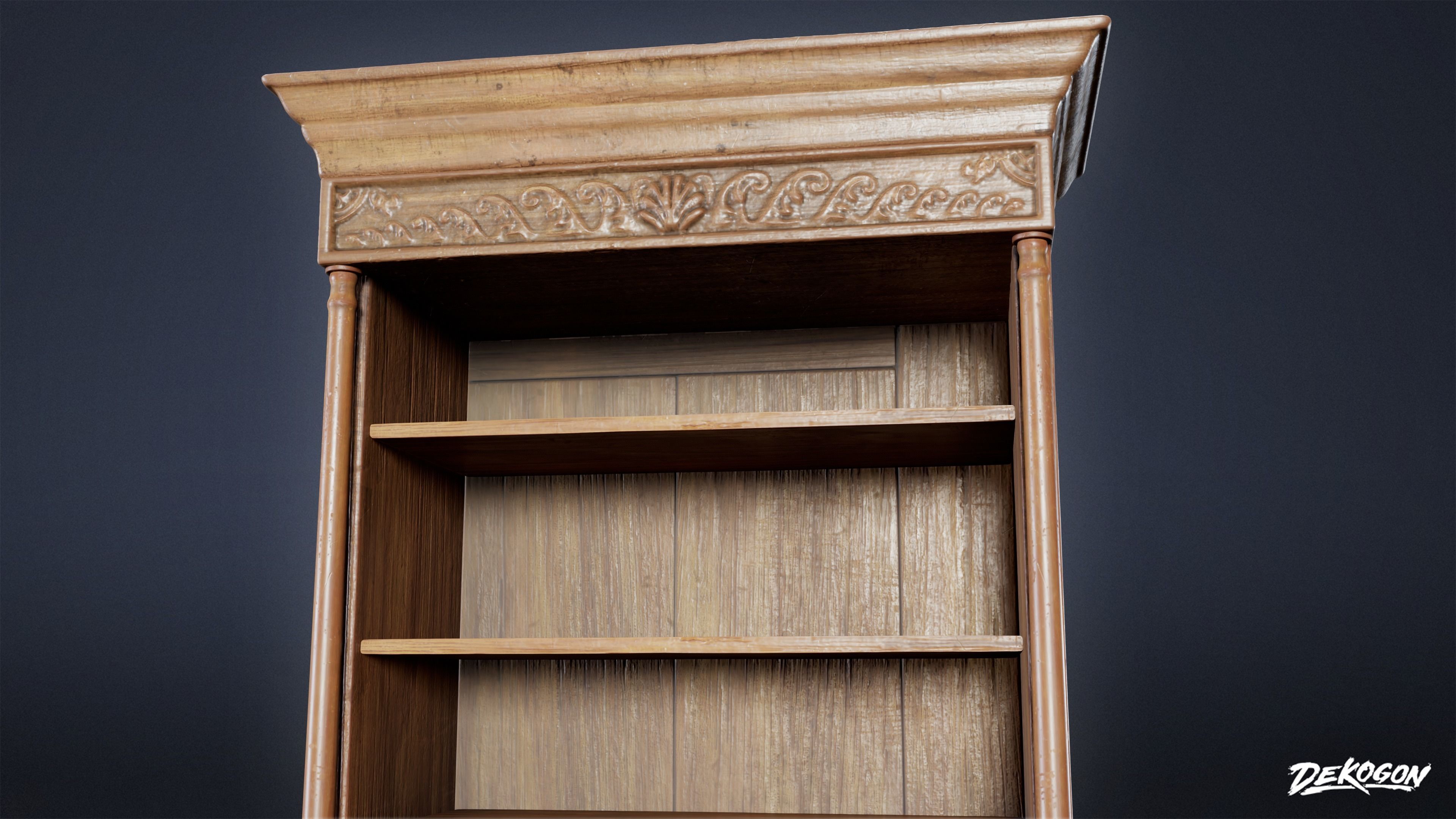 VICTORIAN - Shelf Victorian 01 - LOW POLY AND NANITE Low-poly 3D model_5