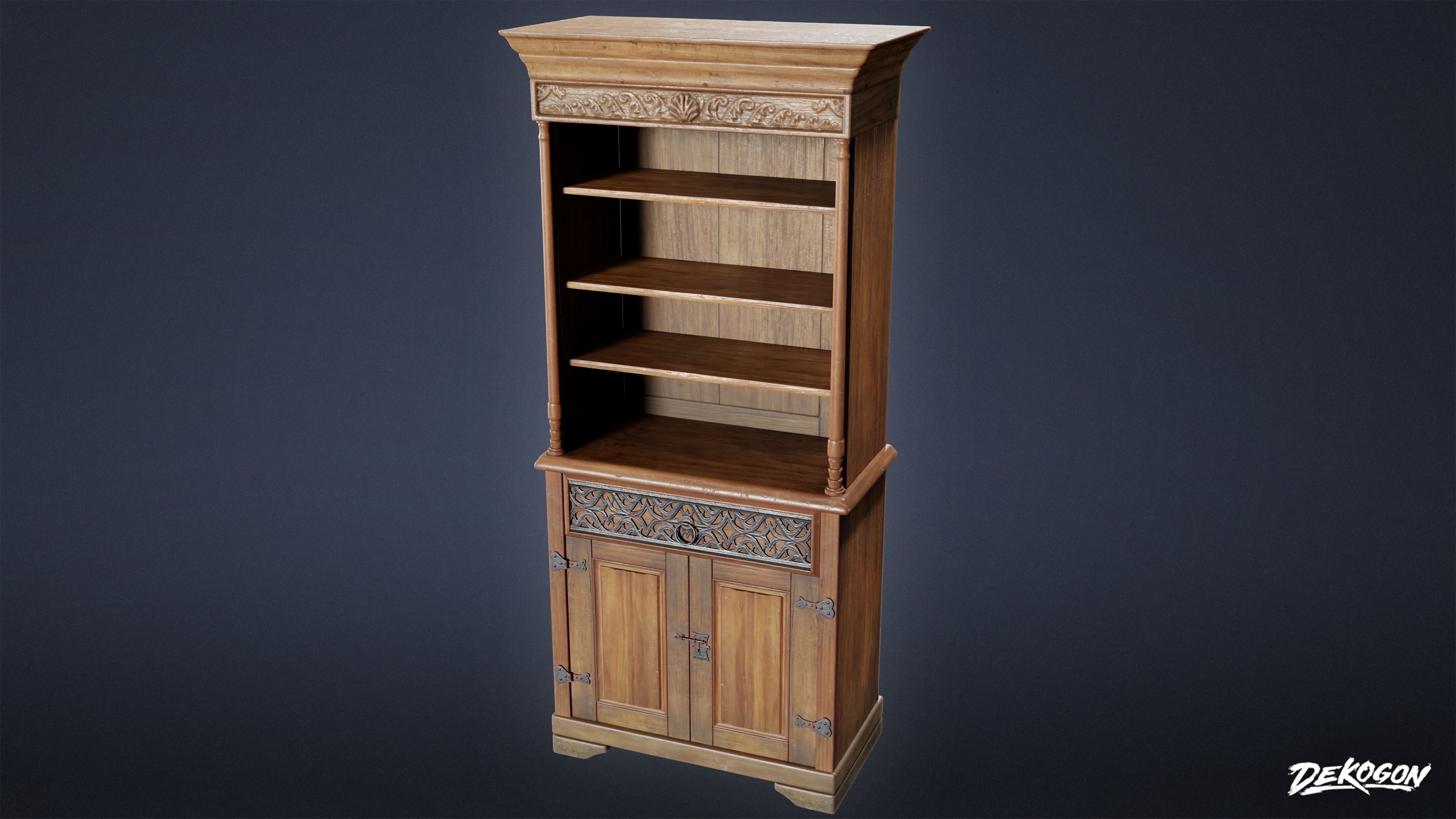 VICTORIAN - Shelf Victorian 01 - LOW POLY AND NANITE Low-poly 3D model_1