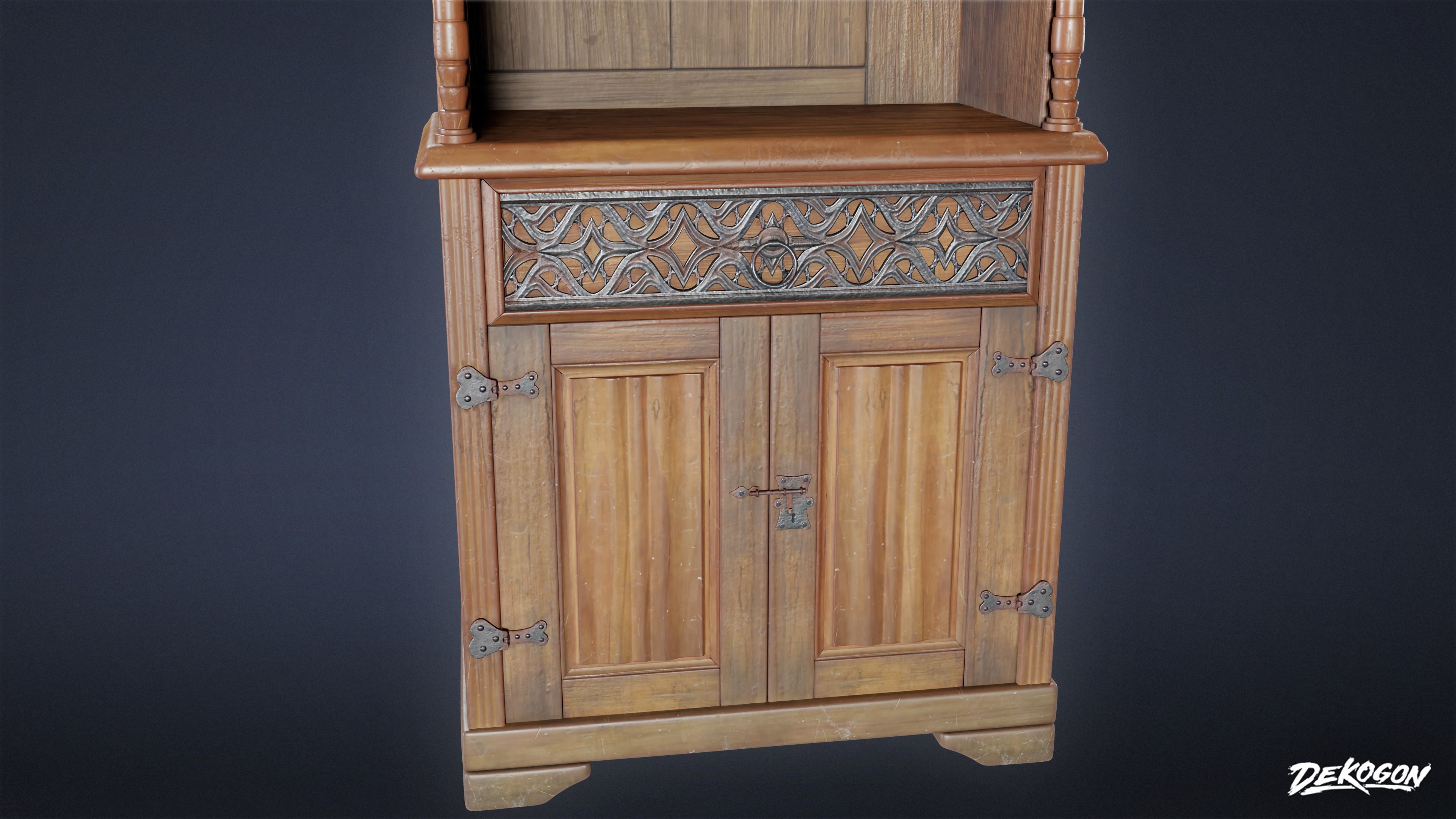 VICTORIAN - Shelf Victorian 01 - LOW POLY AND NANITE Low-poly 3D model_6
