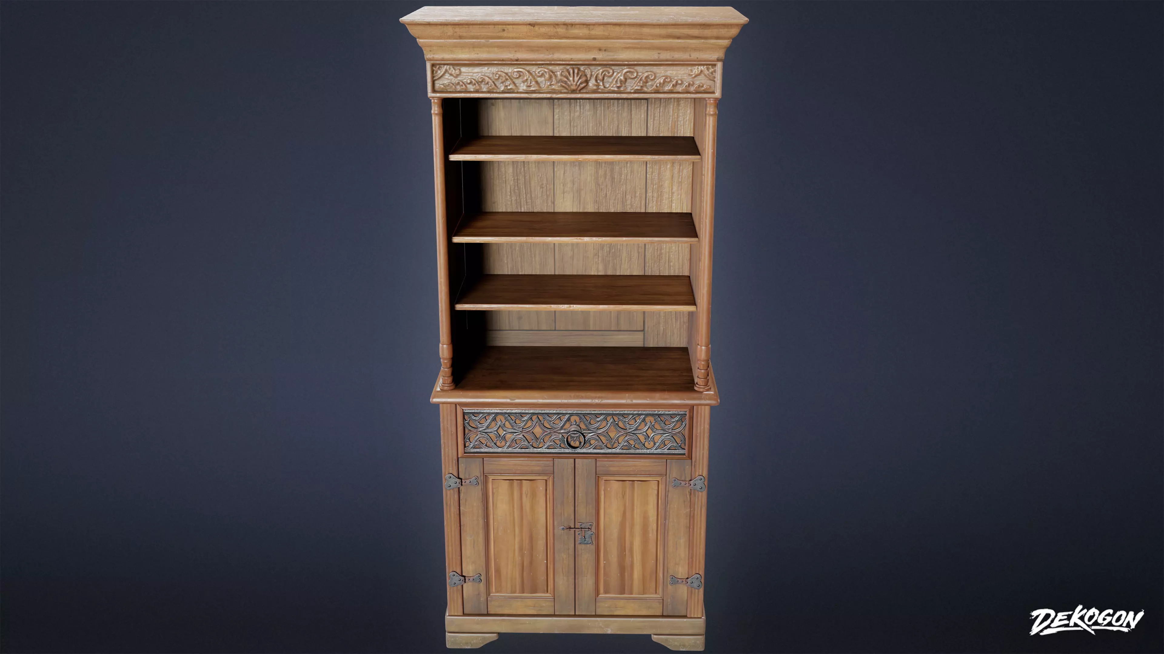 VICTORIAN - Shelf Victorian 01 - LOW POLY AND NANITE Low-poly 3D model_0