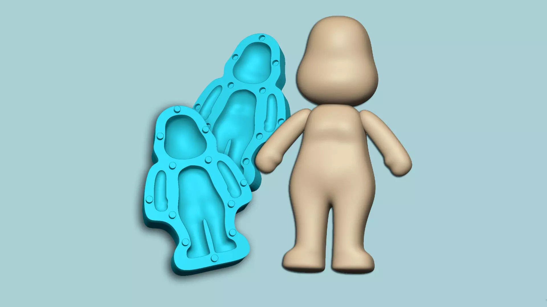 Character Biscuit Mold A05 - Body Parts Chibi 3D print model