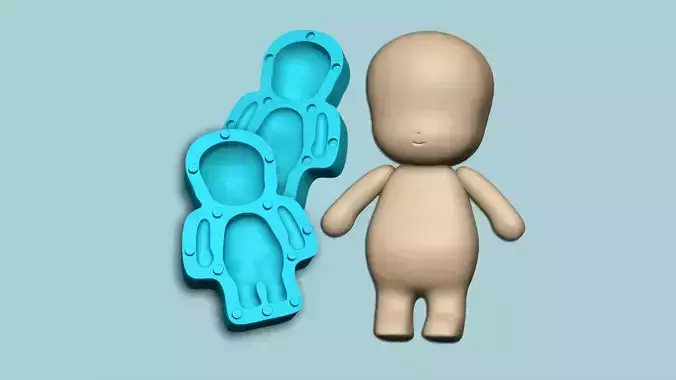 Character Biscuit Mold A04 - Body Parts Chibi 3D print model