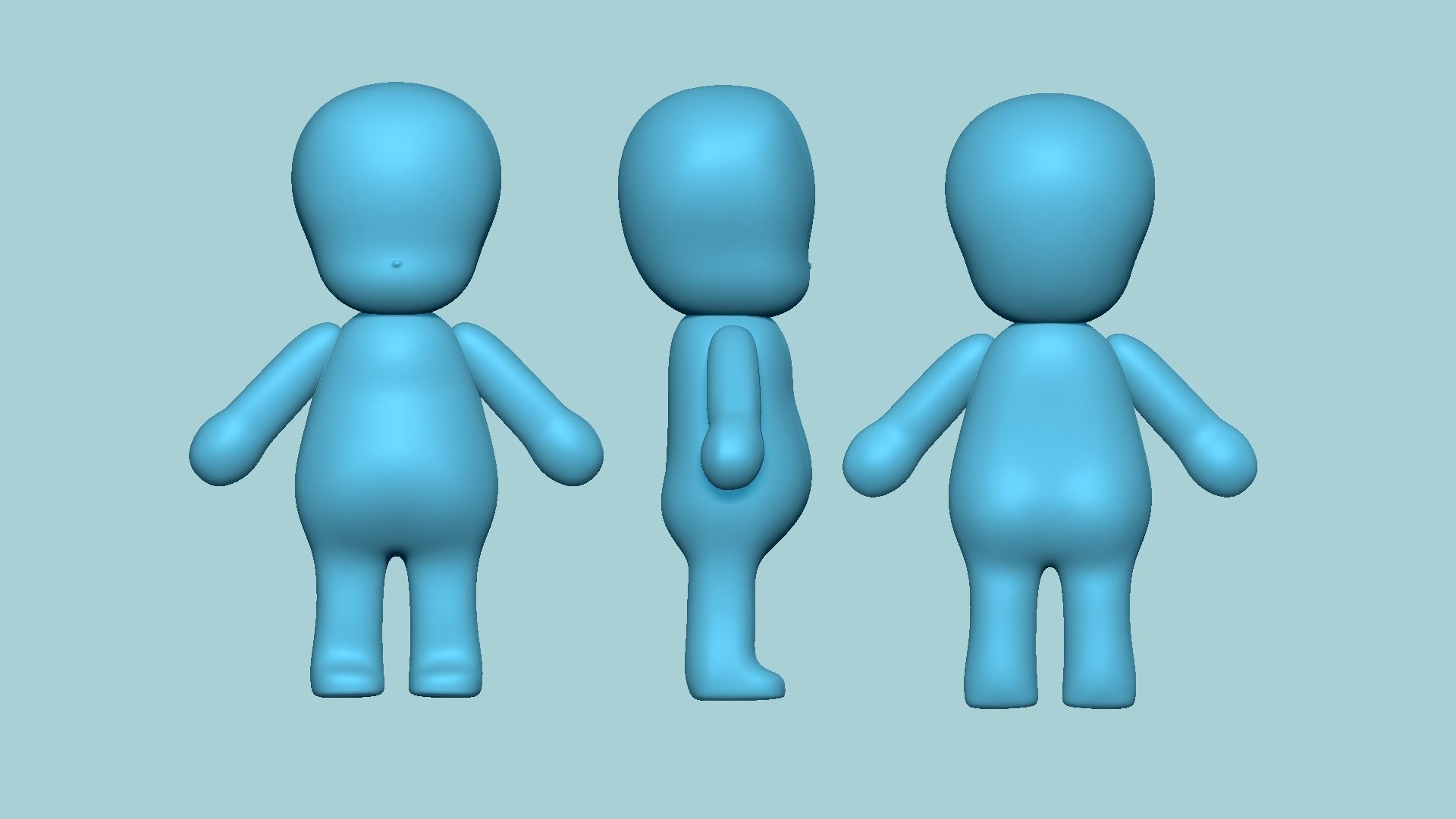 Character Biscuit Mold A03 - Body Parts Chibi 3D print model_4