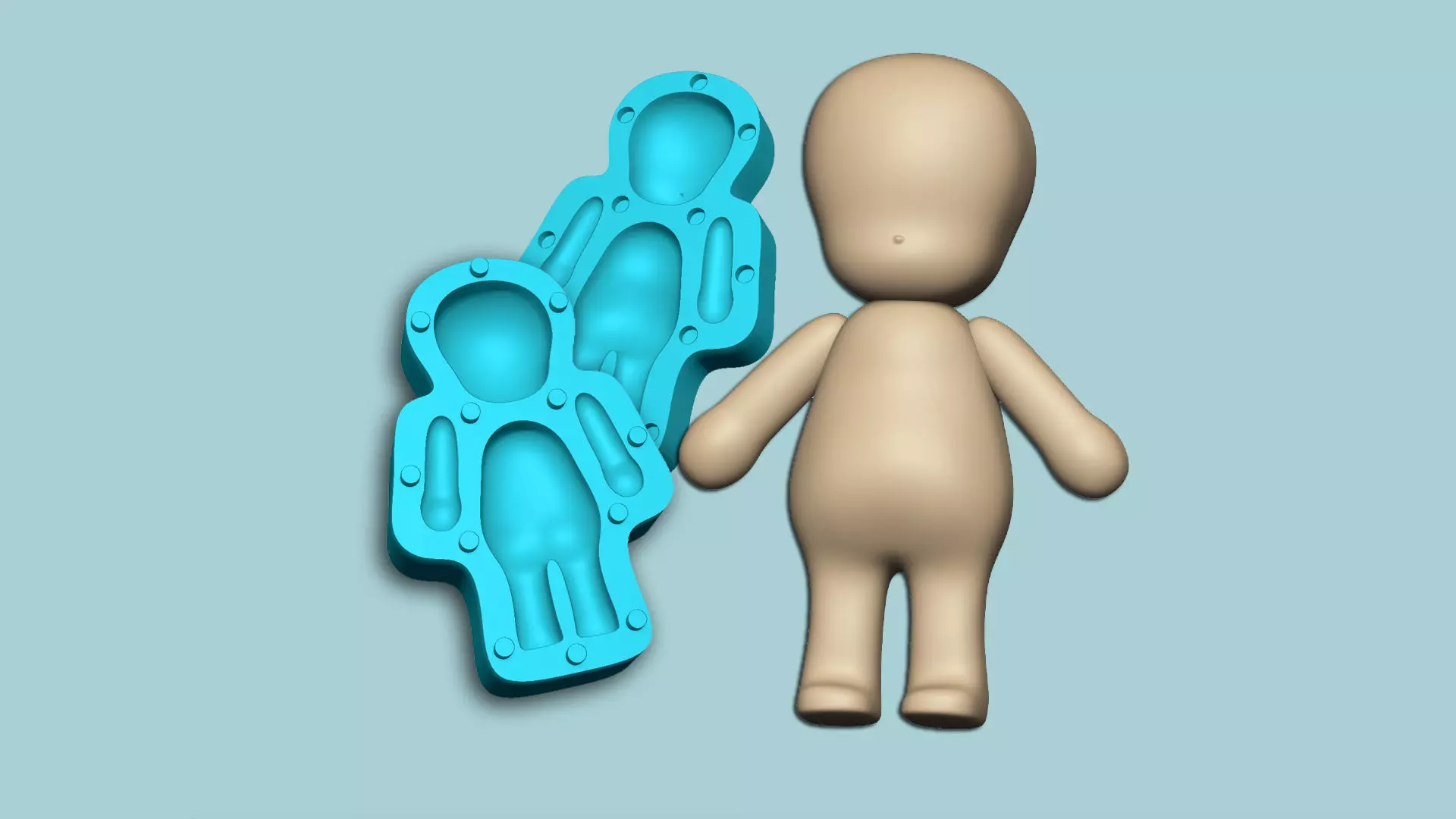 Character Biscuit Mold A03 - Body Parts Chibi 3D print model_0