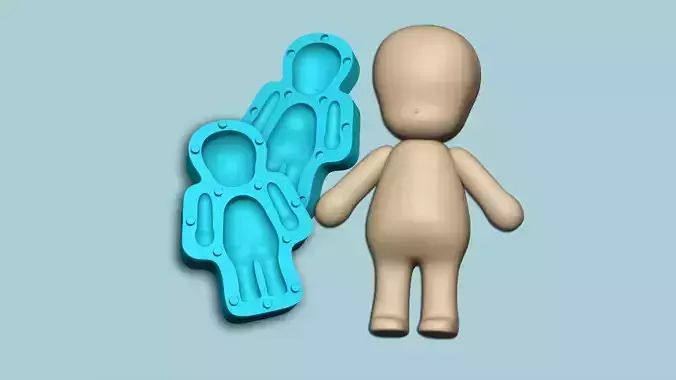 Character Biscuit Mold A03 - Body Parts Chibi 3D print model