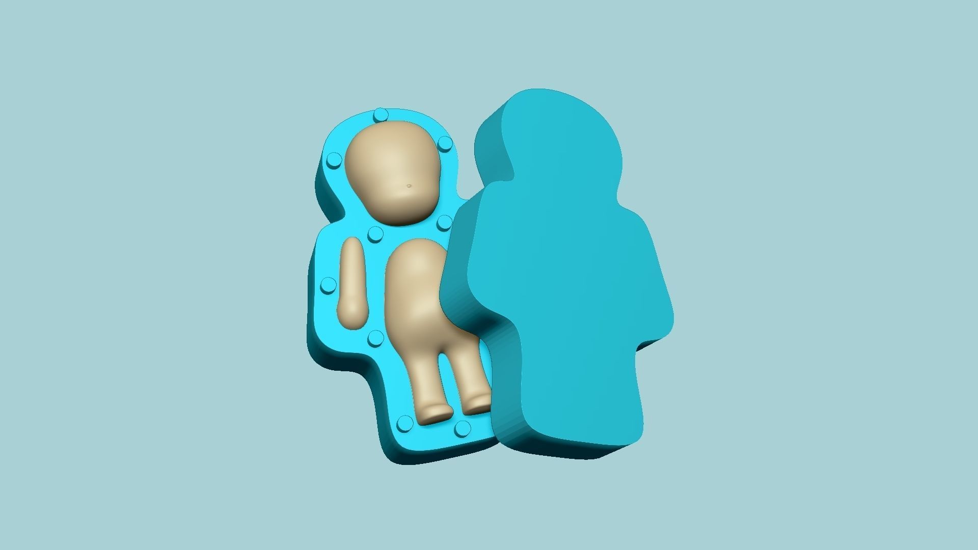 Character Biscuit Mold A03 - Body Parts Chibi 3D print model_1