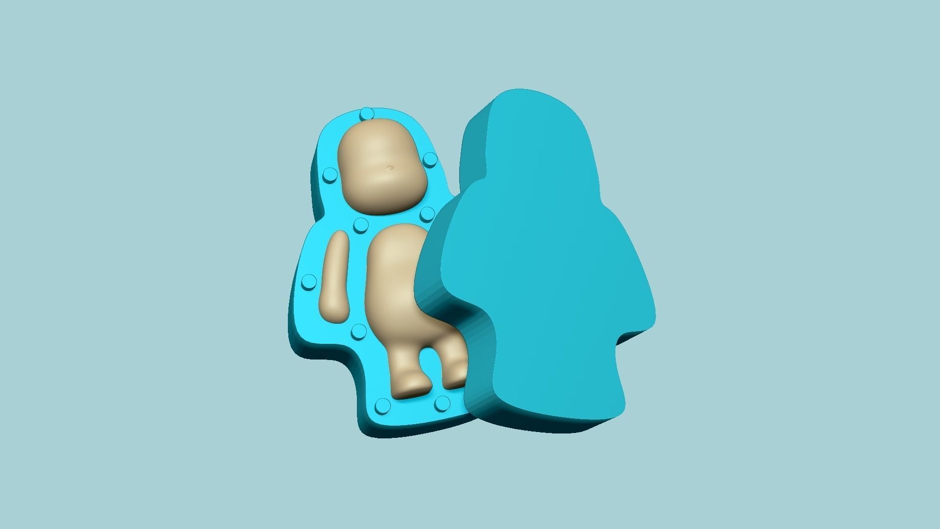 Character Biscuit Mold A02 - Body Parts Chibi 3D print model_1