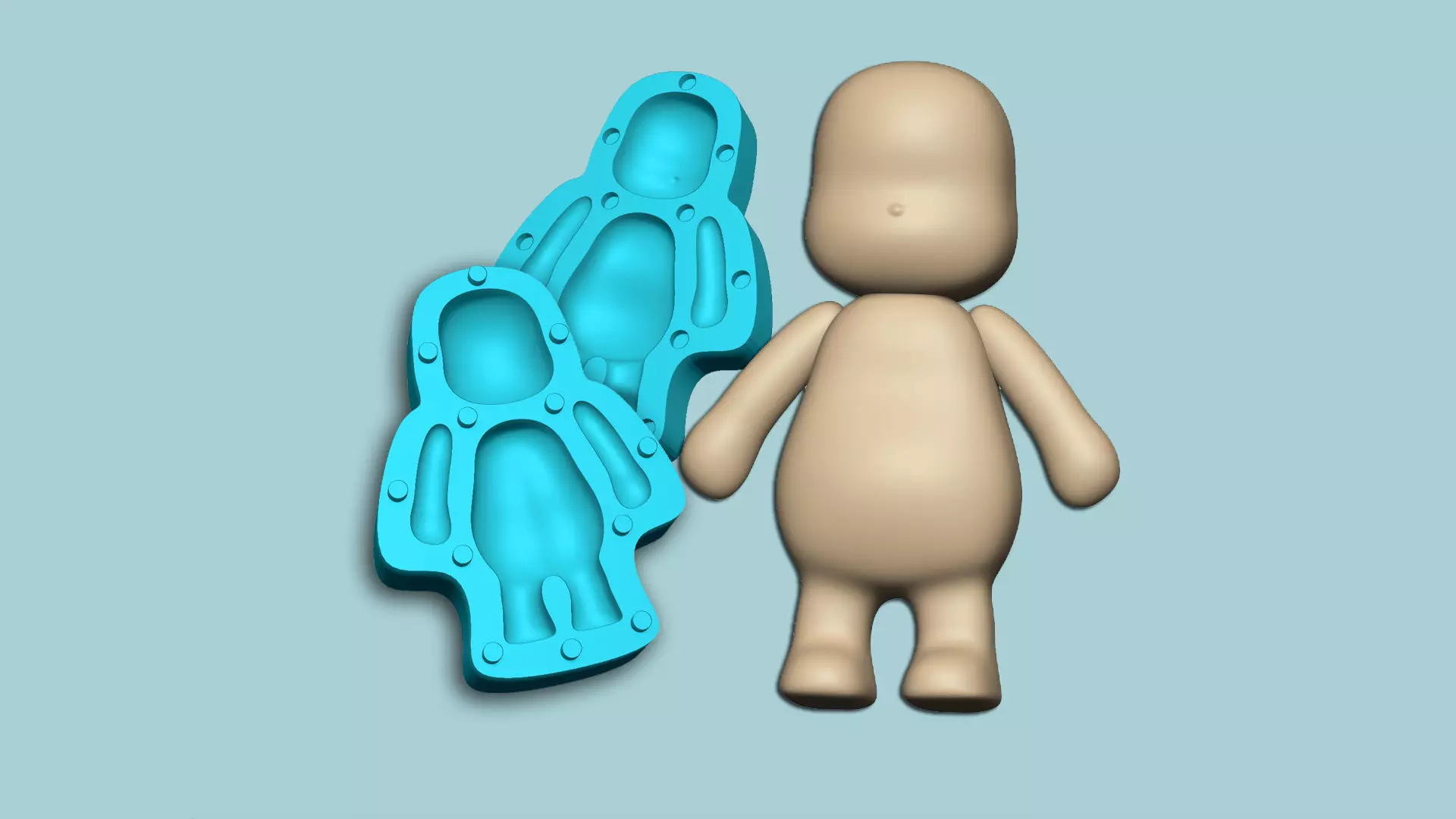 Character Biscuit Mold A02 - Body Parts Chibi 3D print model_0