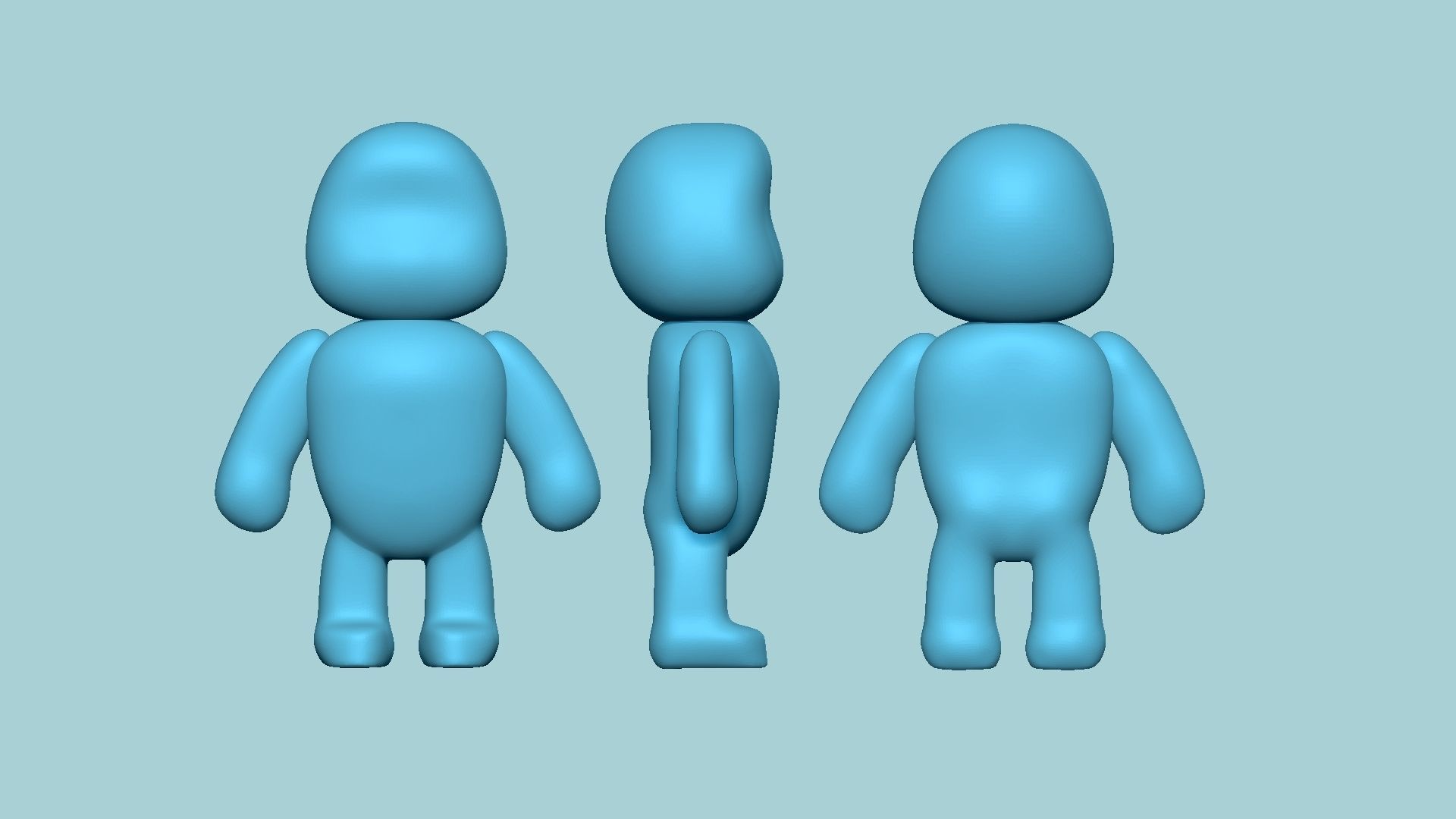 Character Biscuit Mold A01 - Body Parts Chibi 3D print model_4