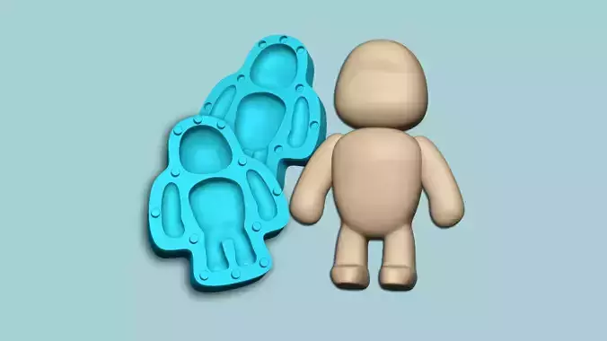 Character Biscuit Mold A01 - Body Parts Chibi 3D print model
