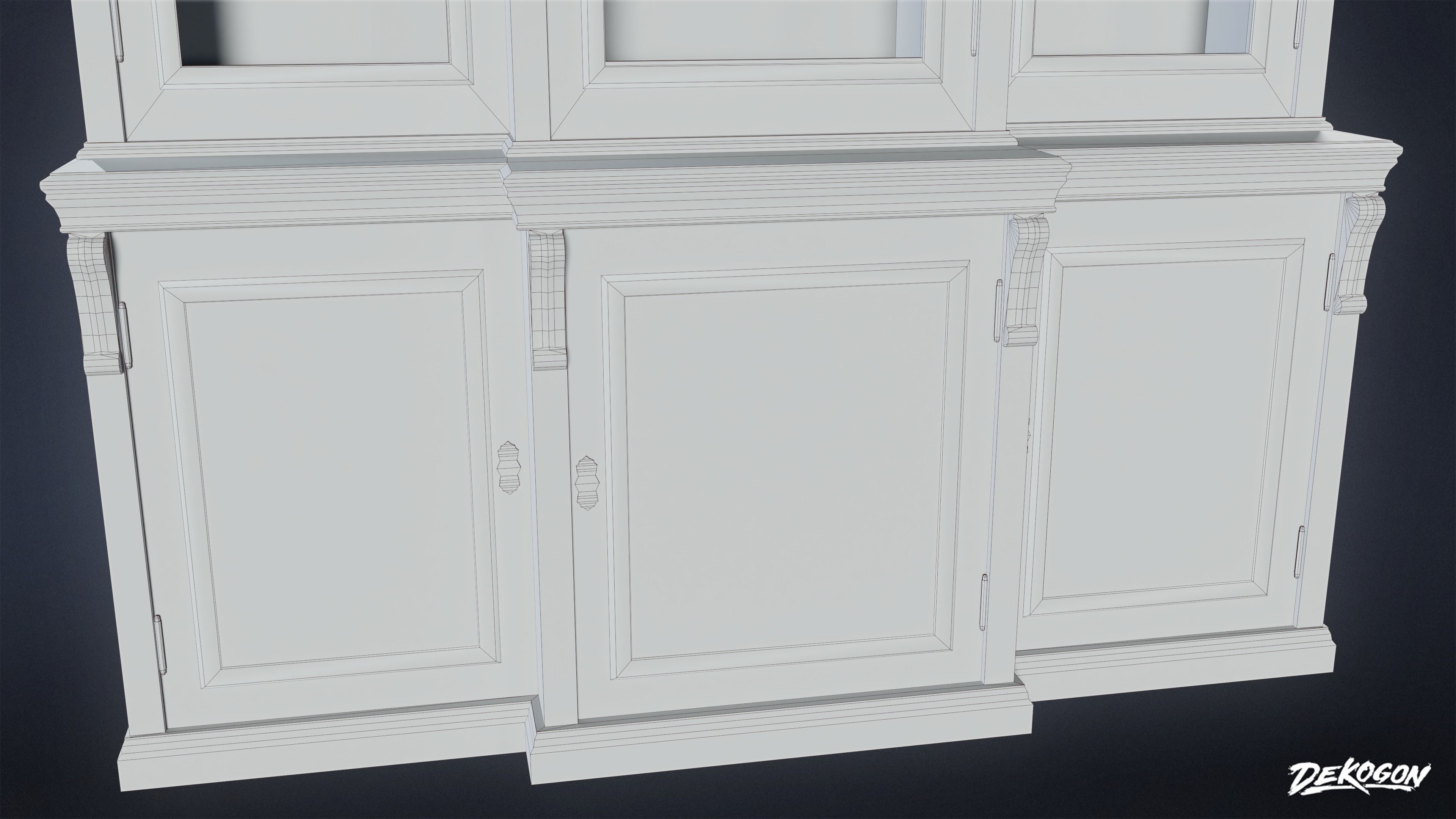 VICTORIAN - Shelf Victorian 18 - LOW POLY AND NANITE Low-poly 3D model_7