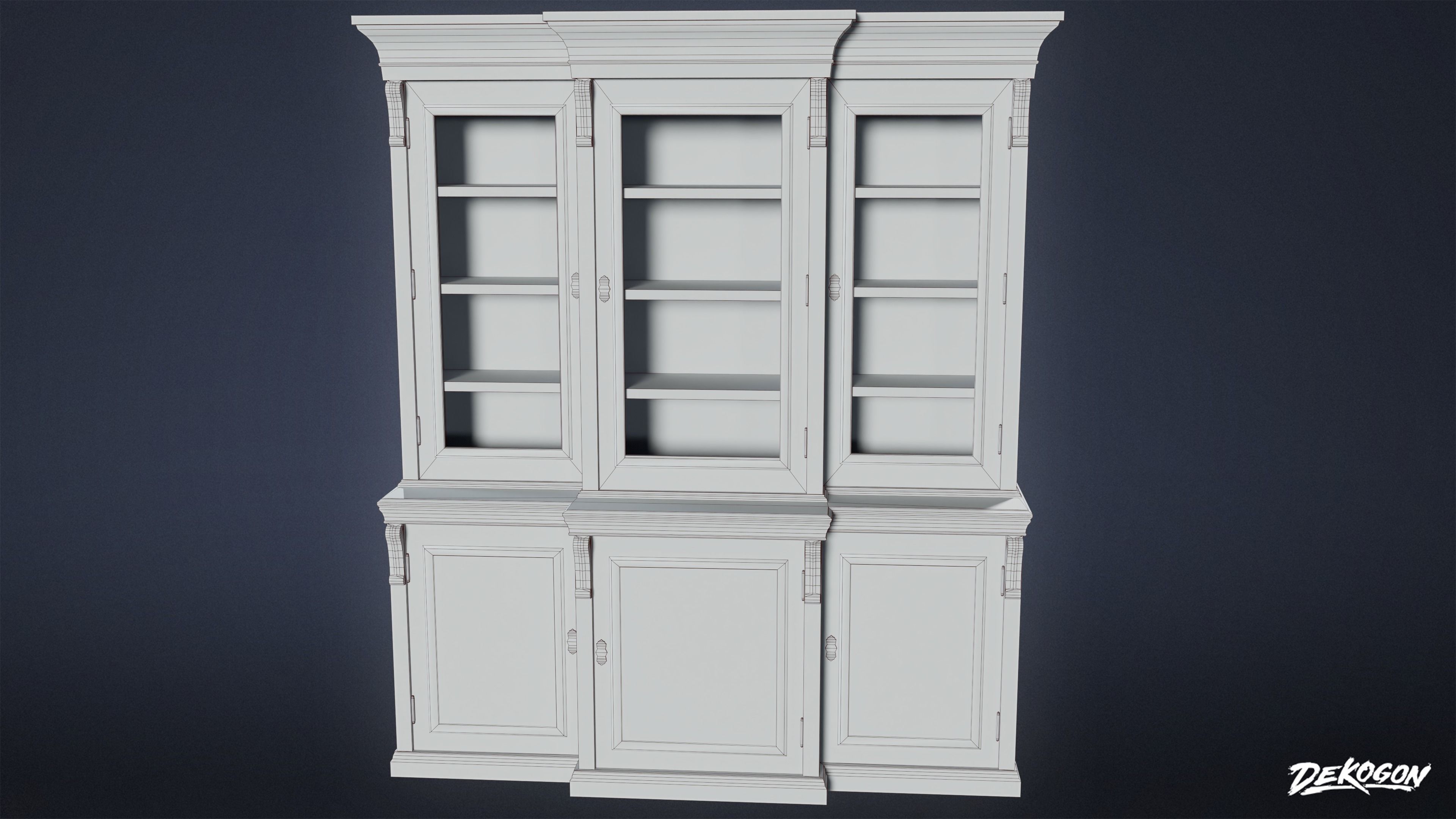 VICTORIAN - Shelf Victorian 18 - LOW POLY AND NANITE Low-poly 3D model_8