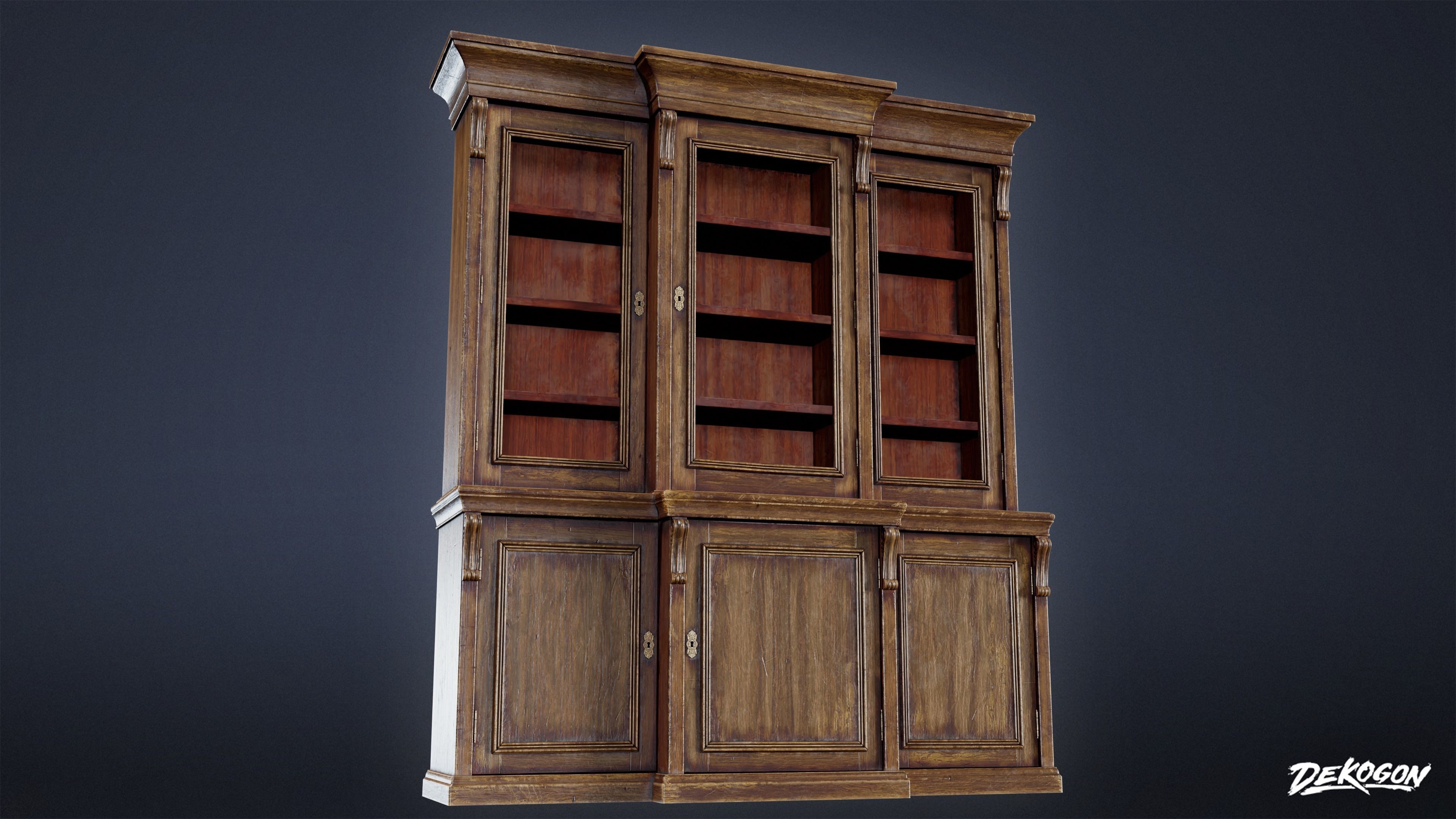 VICTORIAN - Shelf Victorian 18 - LOW POLY AND NANITE Low-poly 3D model_4