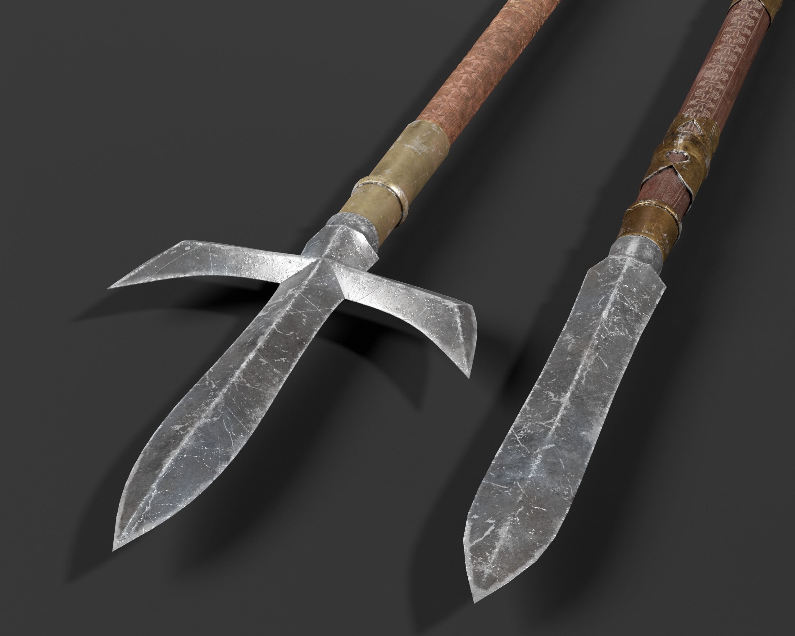 Asian Weapon - Sunkaku Jumonji Set Low-poly 3D model_14
