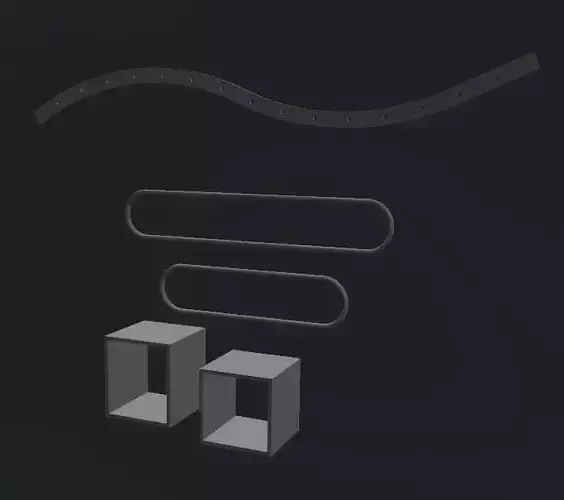 Araras e cubos para vitrine