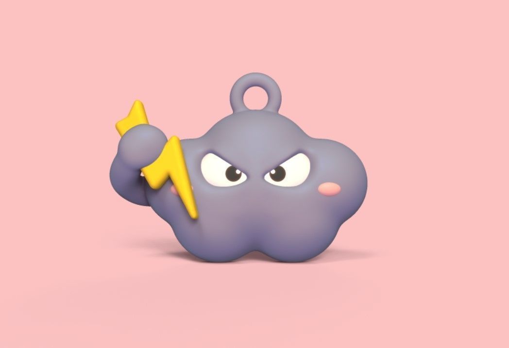 Angry Cloud 3D print model_1