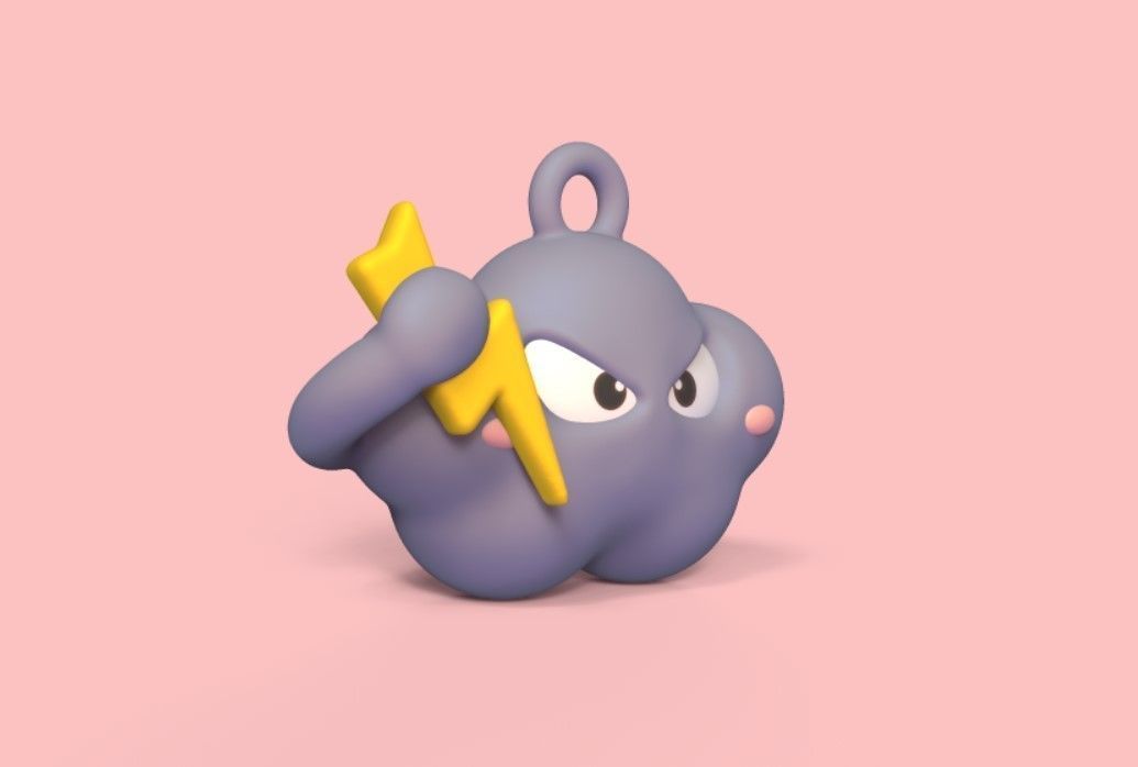 Angry Cloud 3D print model_2
