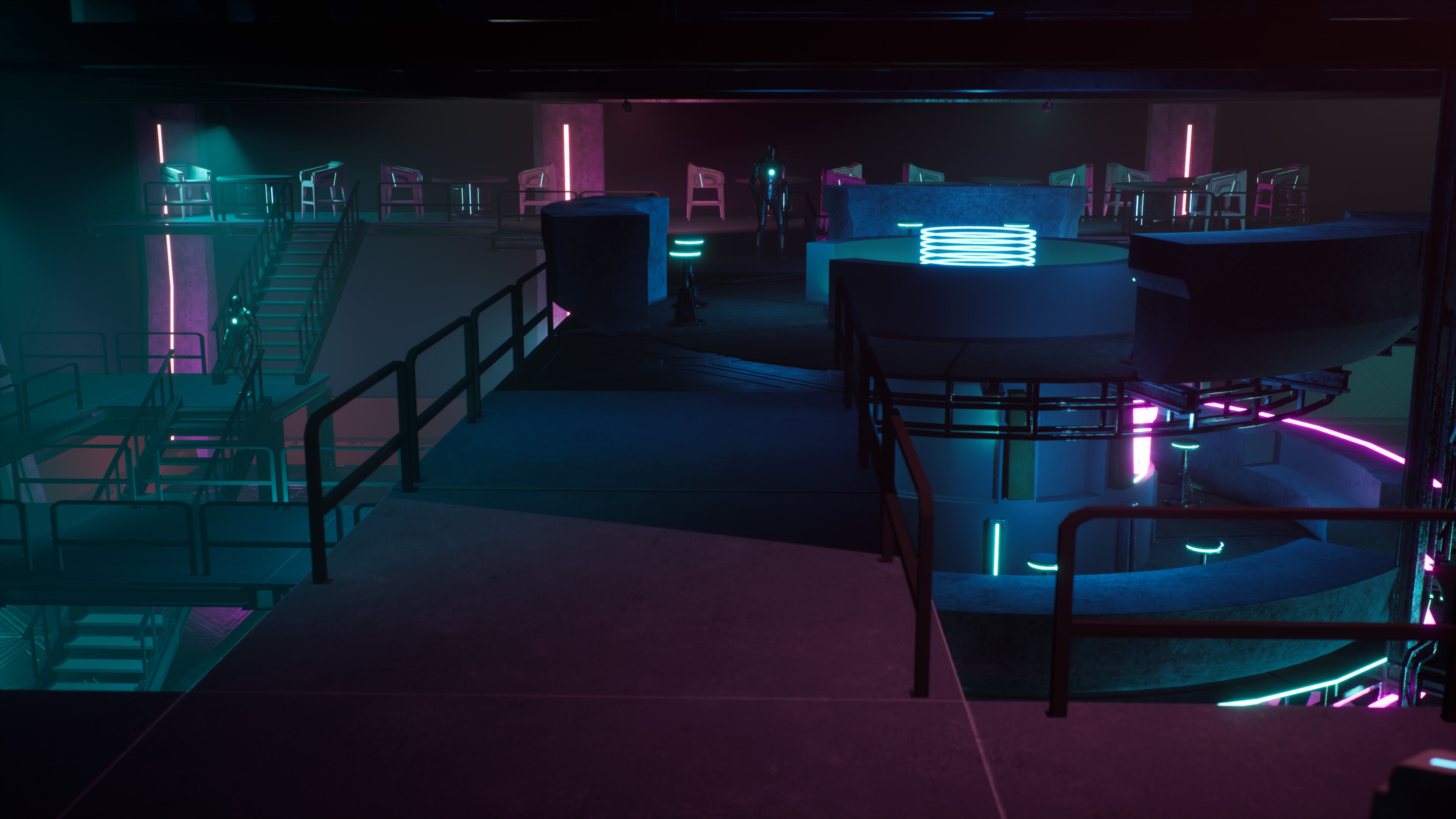 Cyberpunk Underground Pub Environment Prop Pack Low-poly 3D model_6