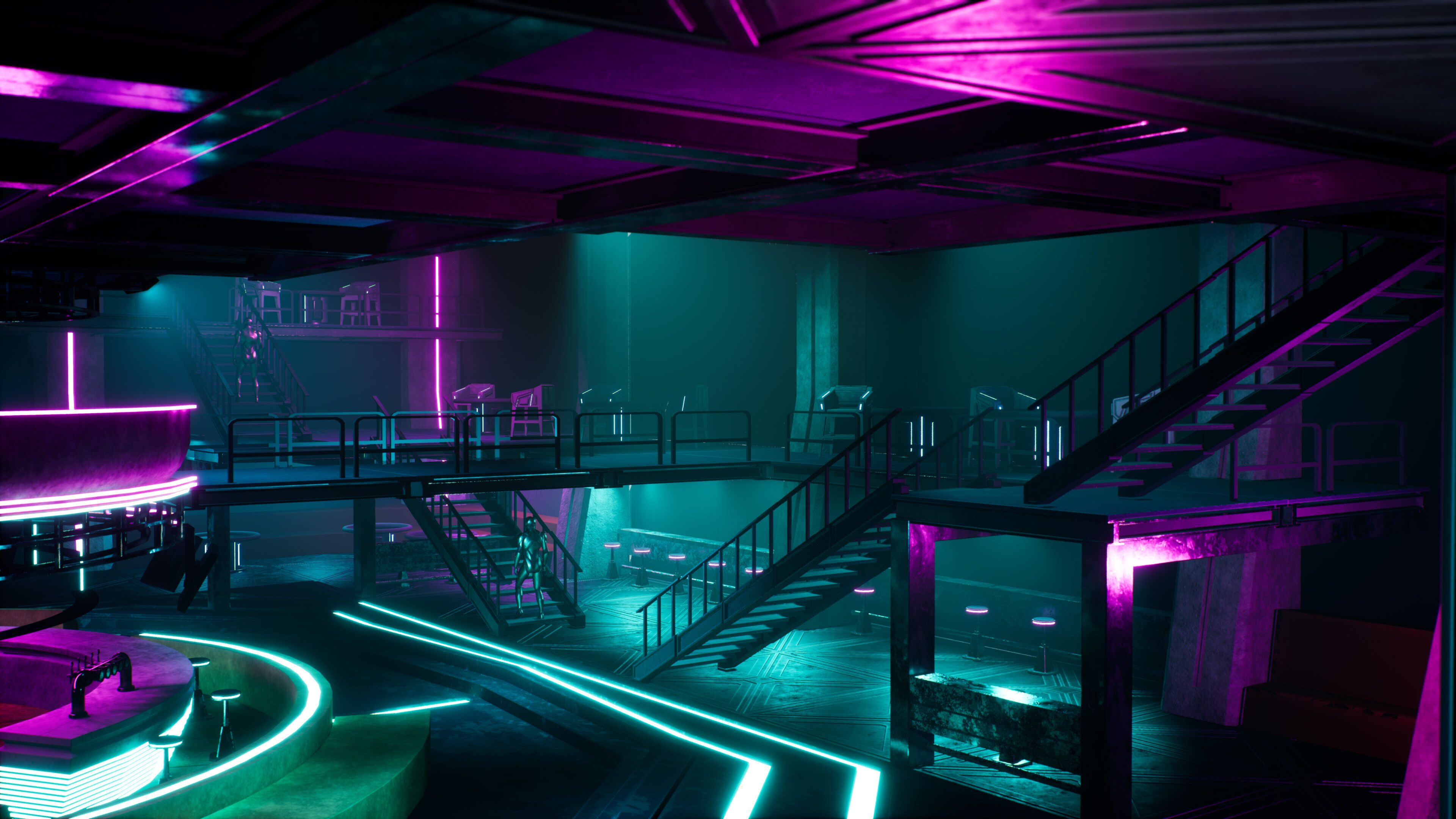 Cyberpunk Underground Pub Environment Prop Pack Low-poly 3D model_4