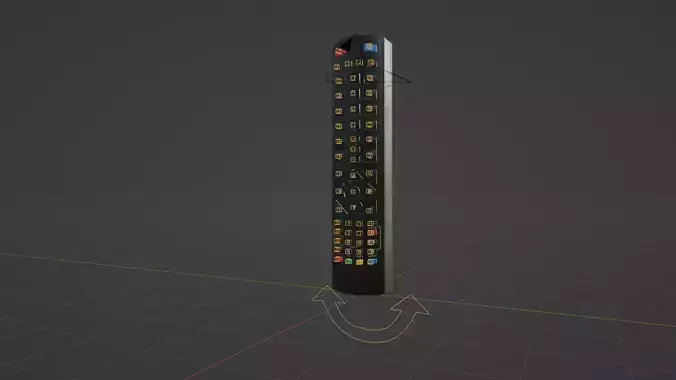 Rigged Black TV Remote Control 3D model