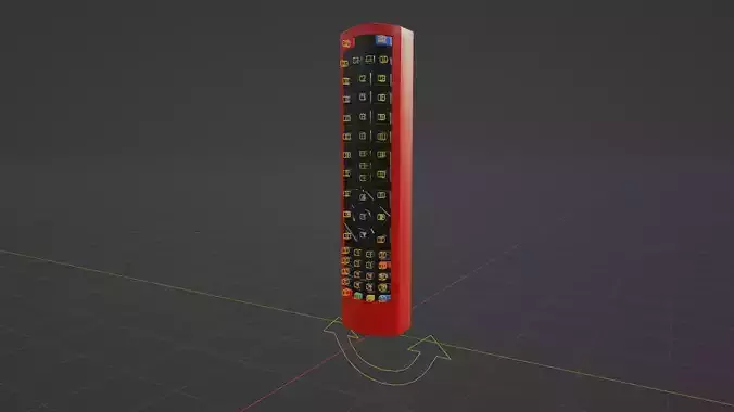 Rigged Red TV Remote Control 3D model