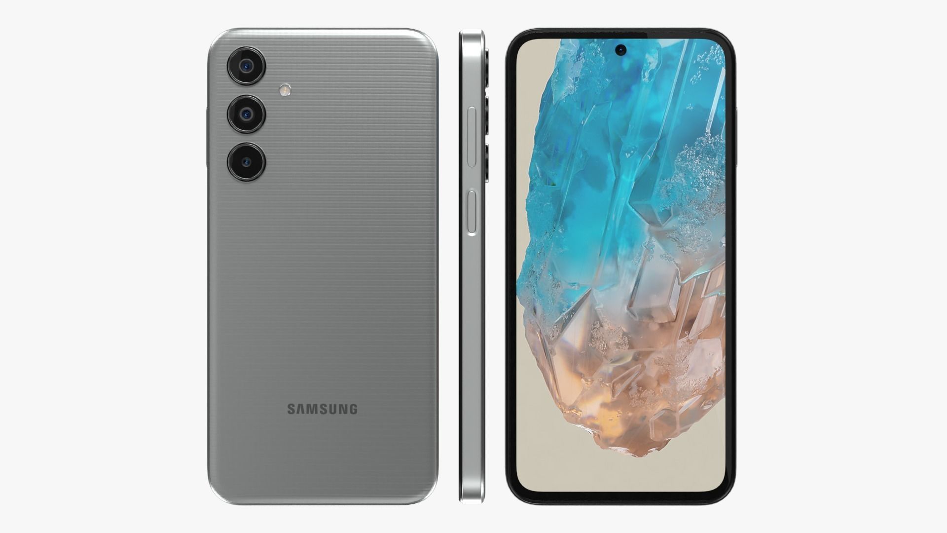 Samsung Galaxy M35 Gray Low-poly 3D model_2