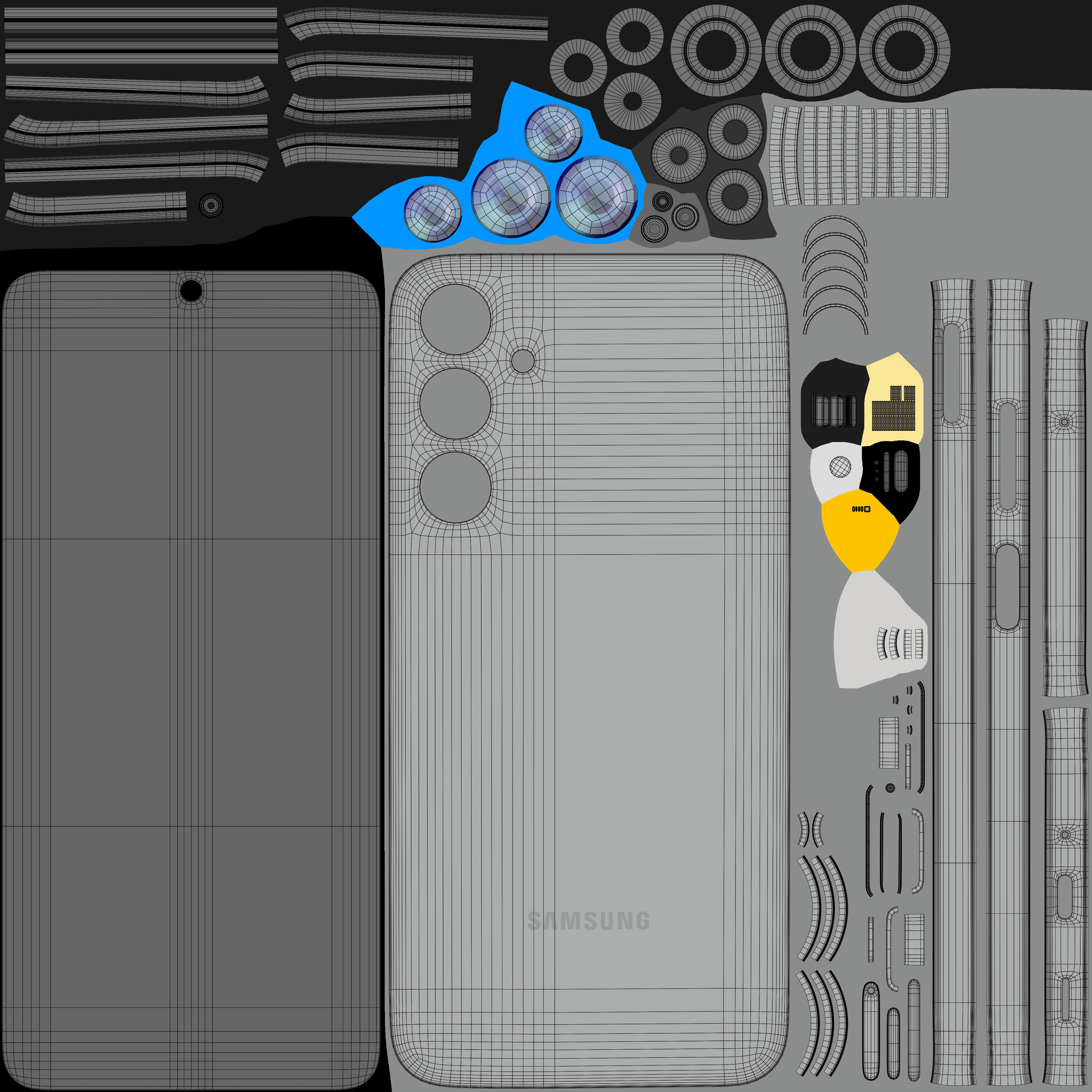 Samsung Galaxy M35 Gray Low-poly 3D model_10