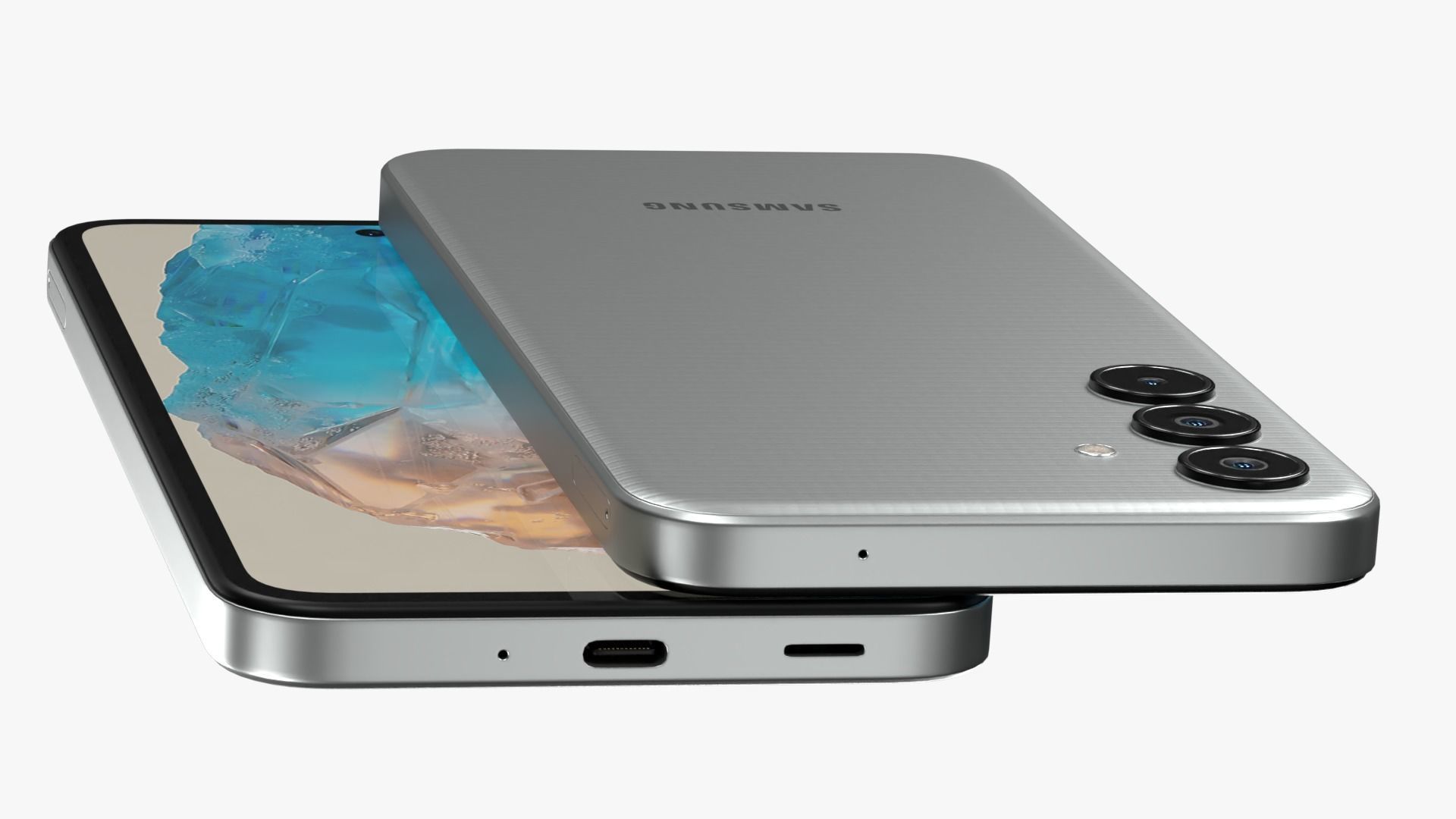 Samsung Galaxy M35 Gray Low-poly 3D model_6