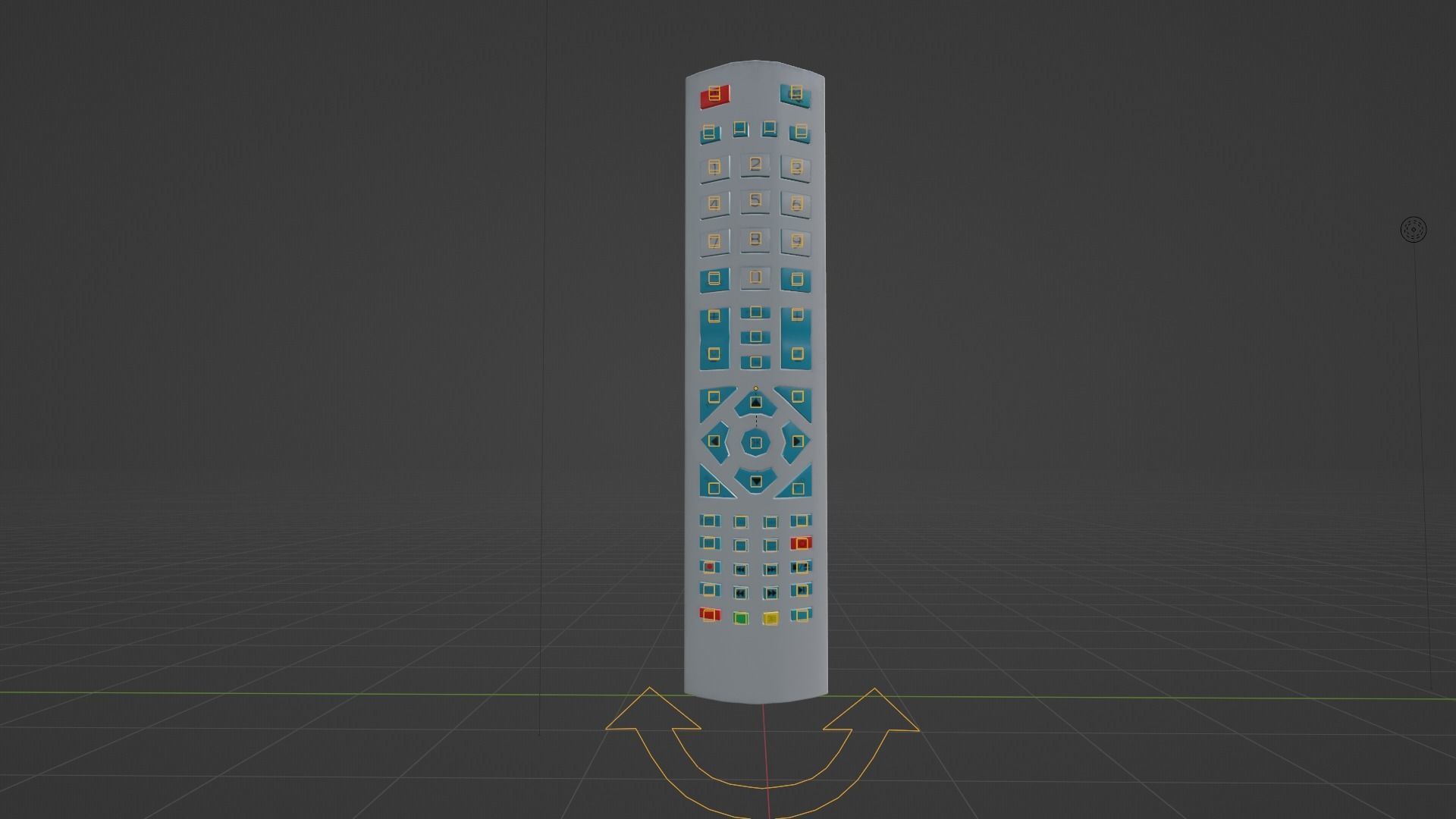 Rigged Blue TV Remote Control 3D model_4